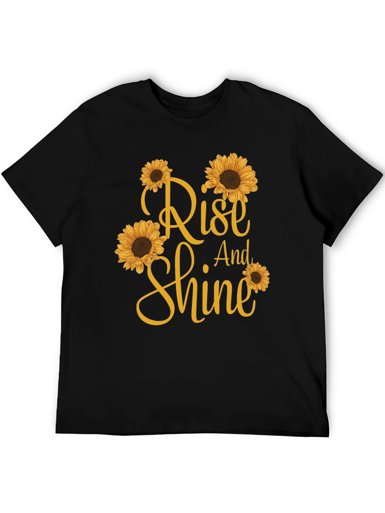 Black Rise and Shine Sunflower Graphic T-Shirt view 5