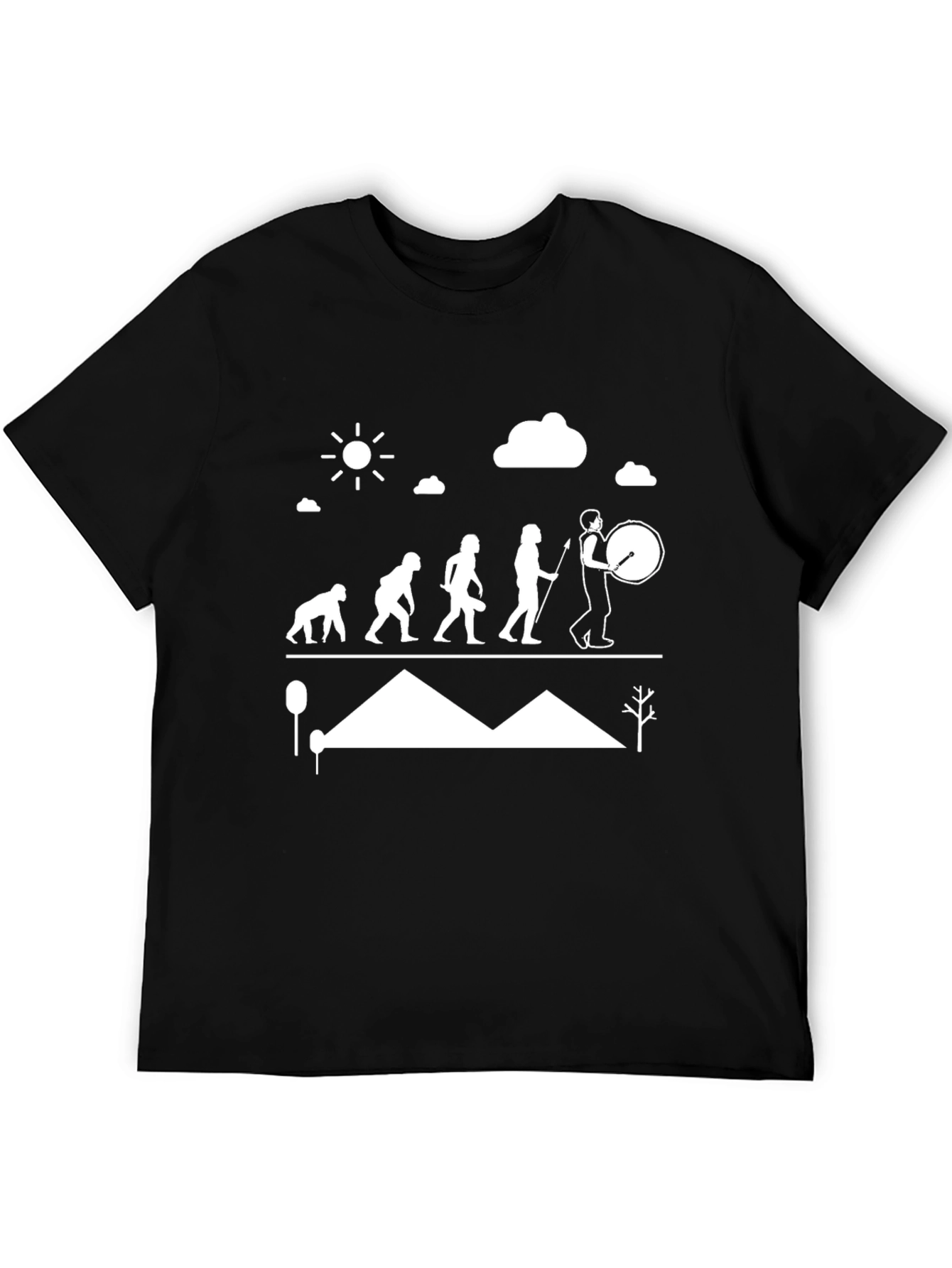 Black Evolution of Drumming T-Shirt - Black view 5