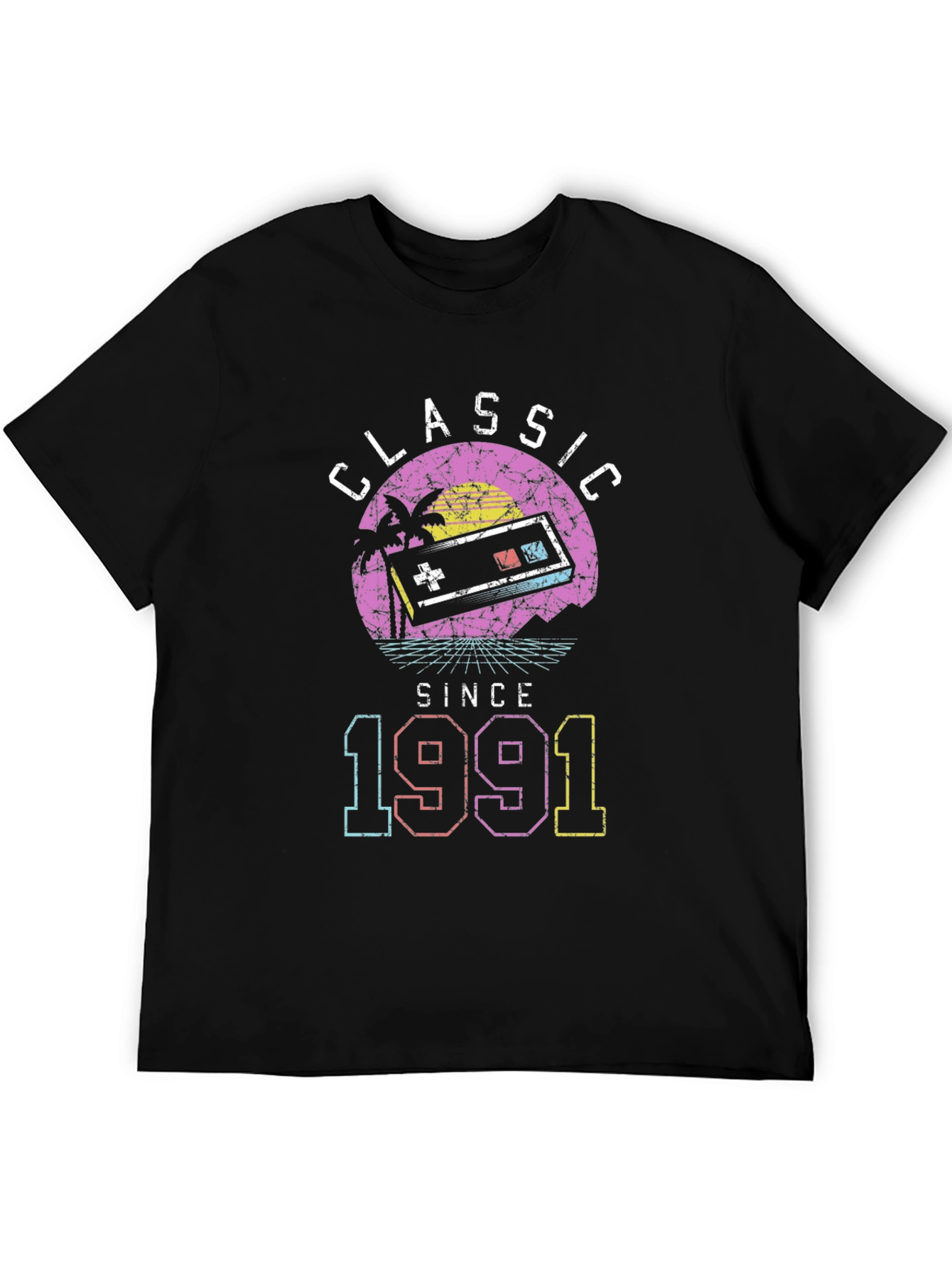 Black Classic Since 1991 Retro Gaming T-Shirt view 5