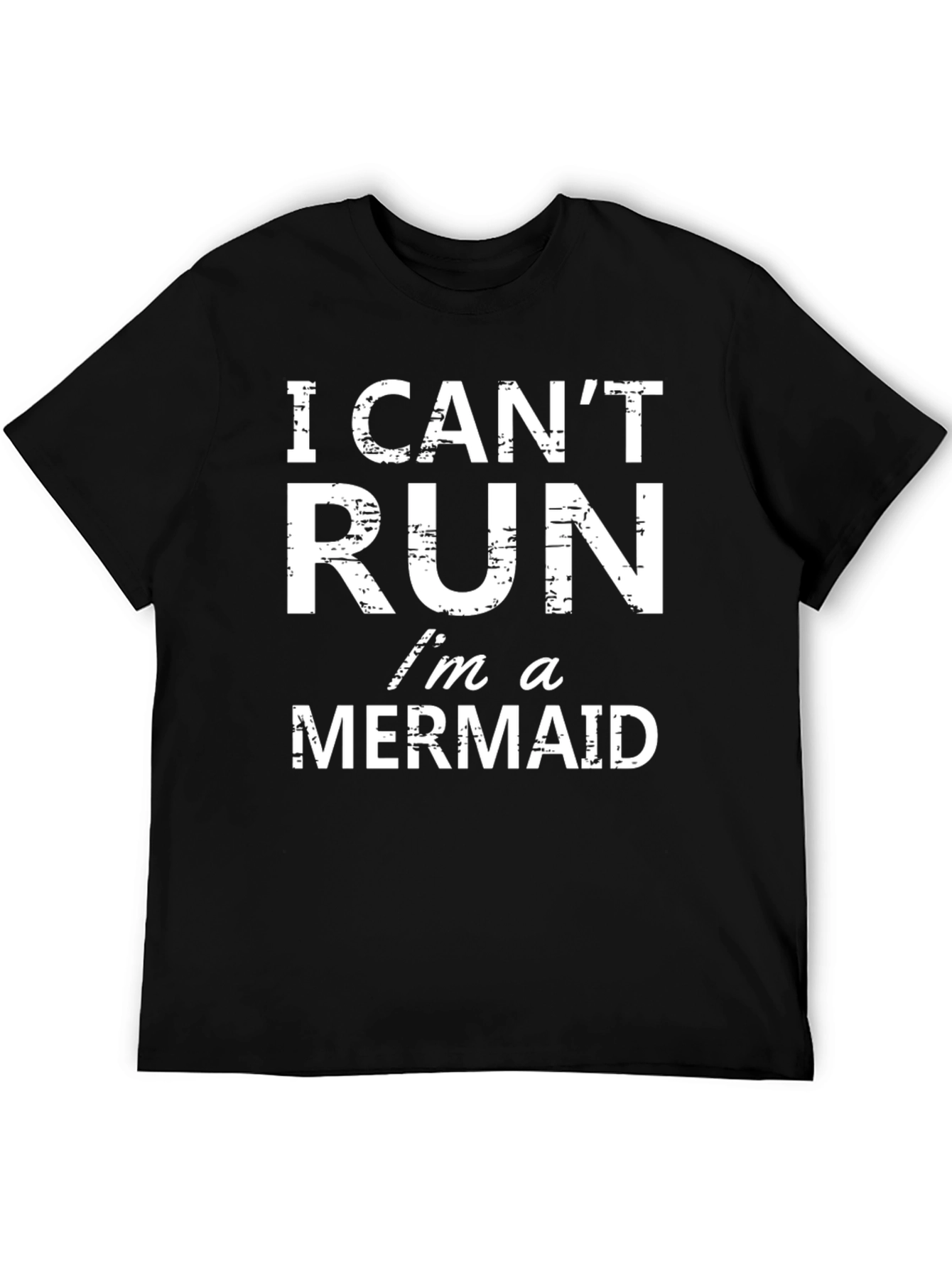 Black Funny Mermaid T-Shirt - I Can't Run Mermaid Tee view 5