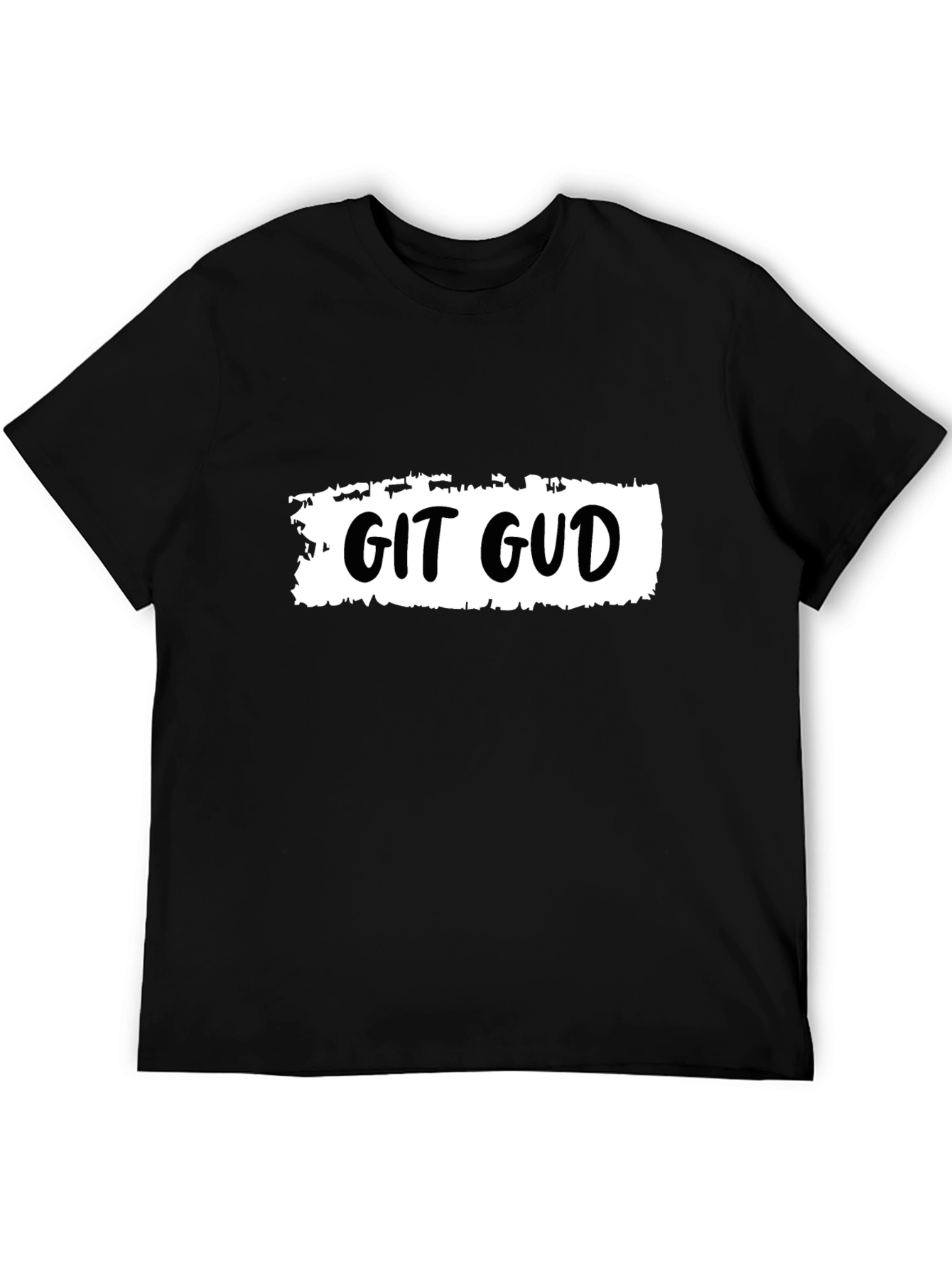 Black Git Gud T-Shirt - Black Cotton Tee for Coders view 5