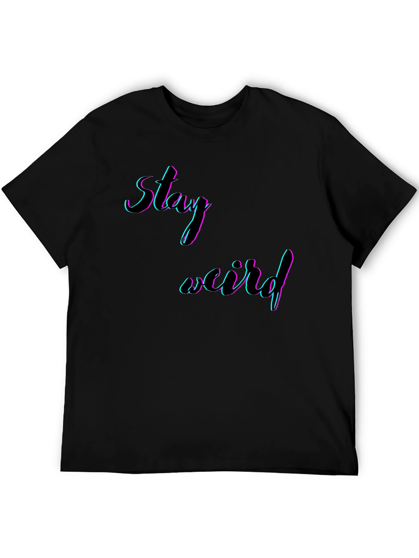 Black Stay Weird Graphic Tee - Men's Black T-Shirt view 5