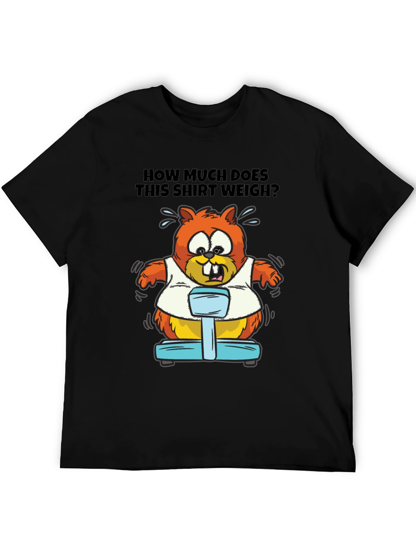 Black Humorous Beaver Weight T-Shirt view 5