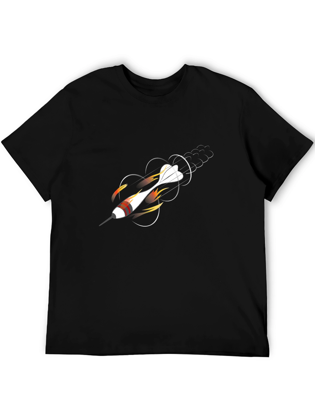 Black Flying Dart Graphic Tee - Black Cotton T-Shirt view 5
