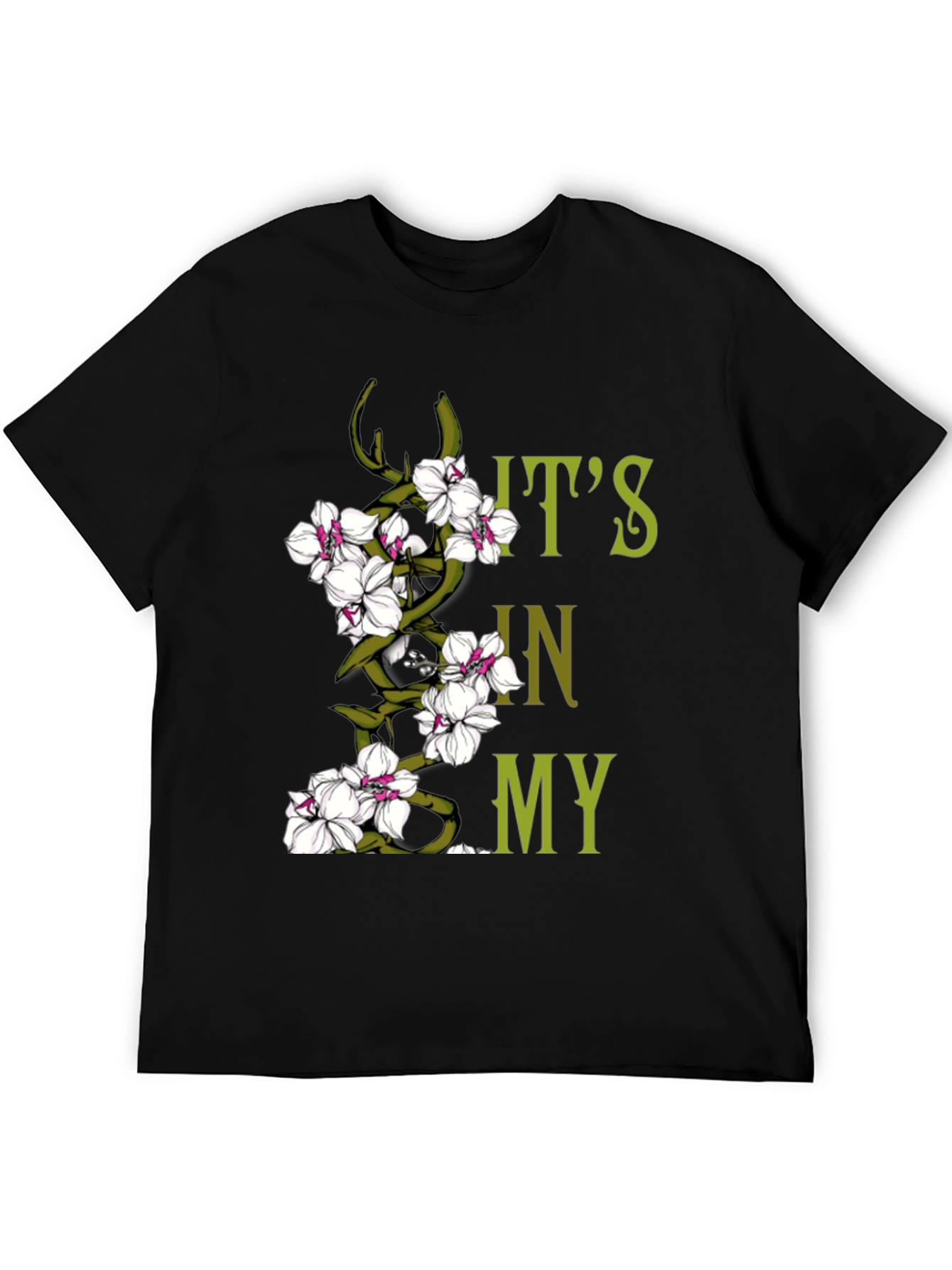 Black Floral Orchid T-Shirt - It's In My Nature Graphic Tee view 5
