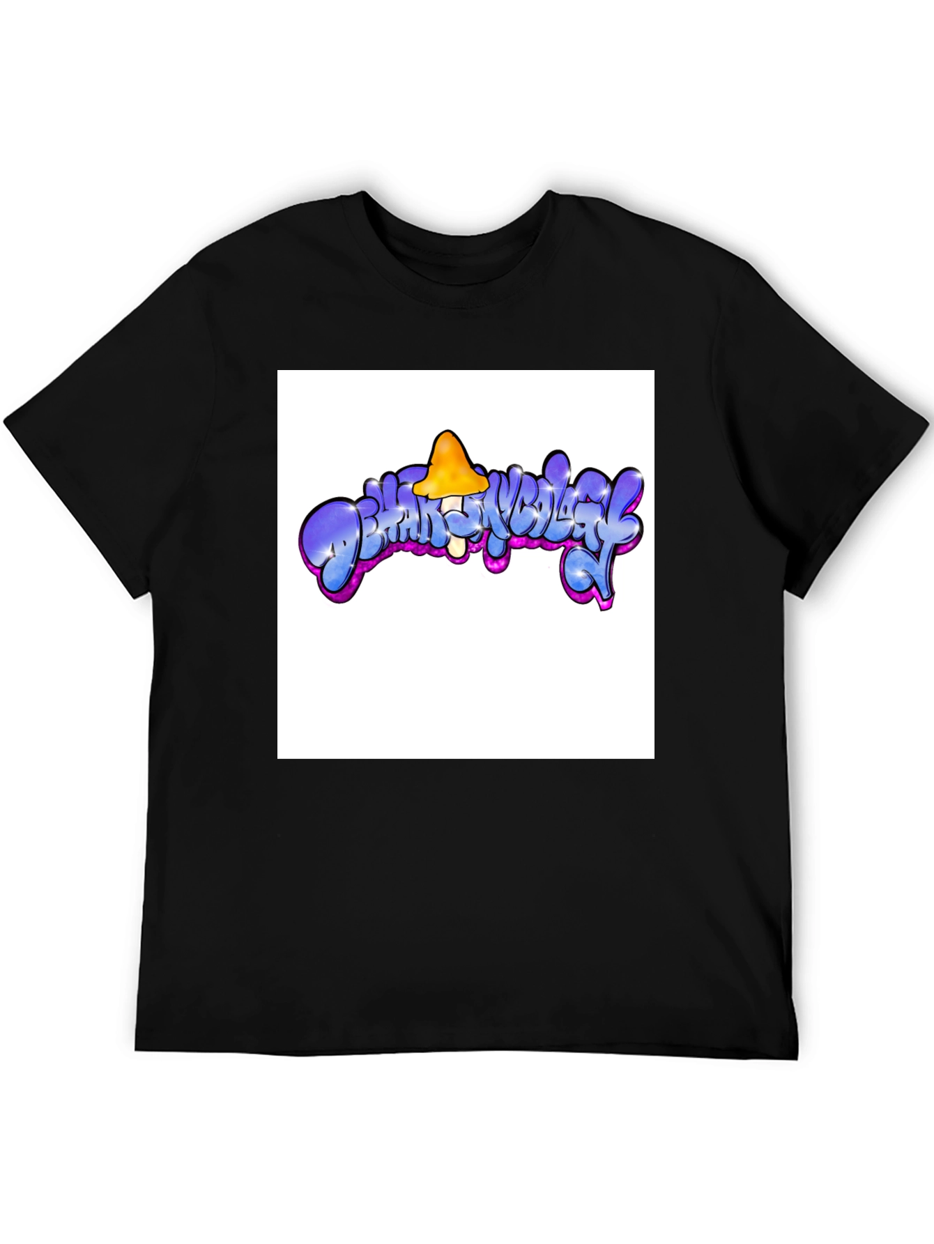 Black Psychedelic Mushroom Graphic T-Shirt view 5