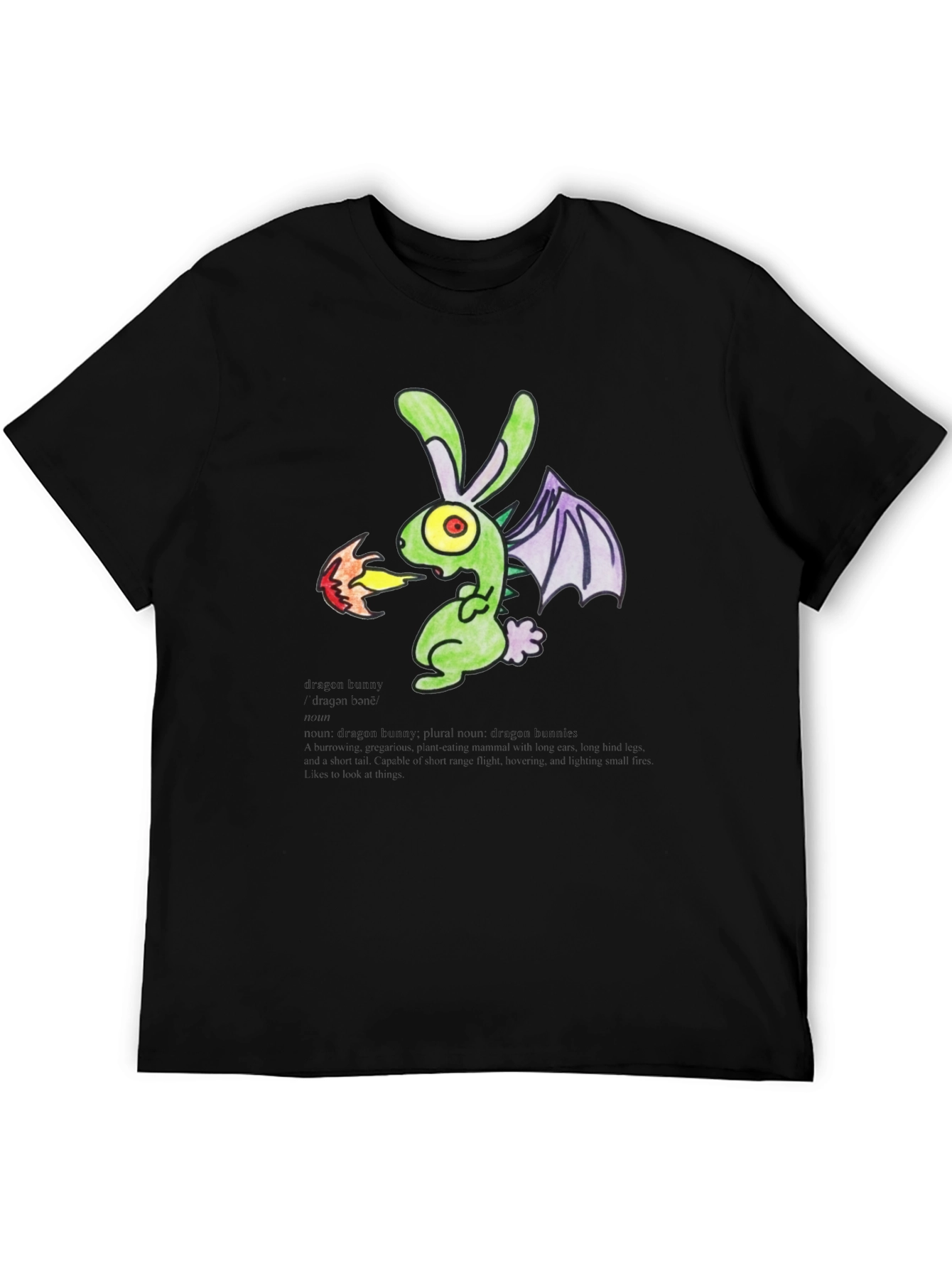 Black Dragon Bunny Graphic T-Shirt view 5