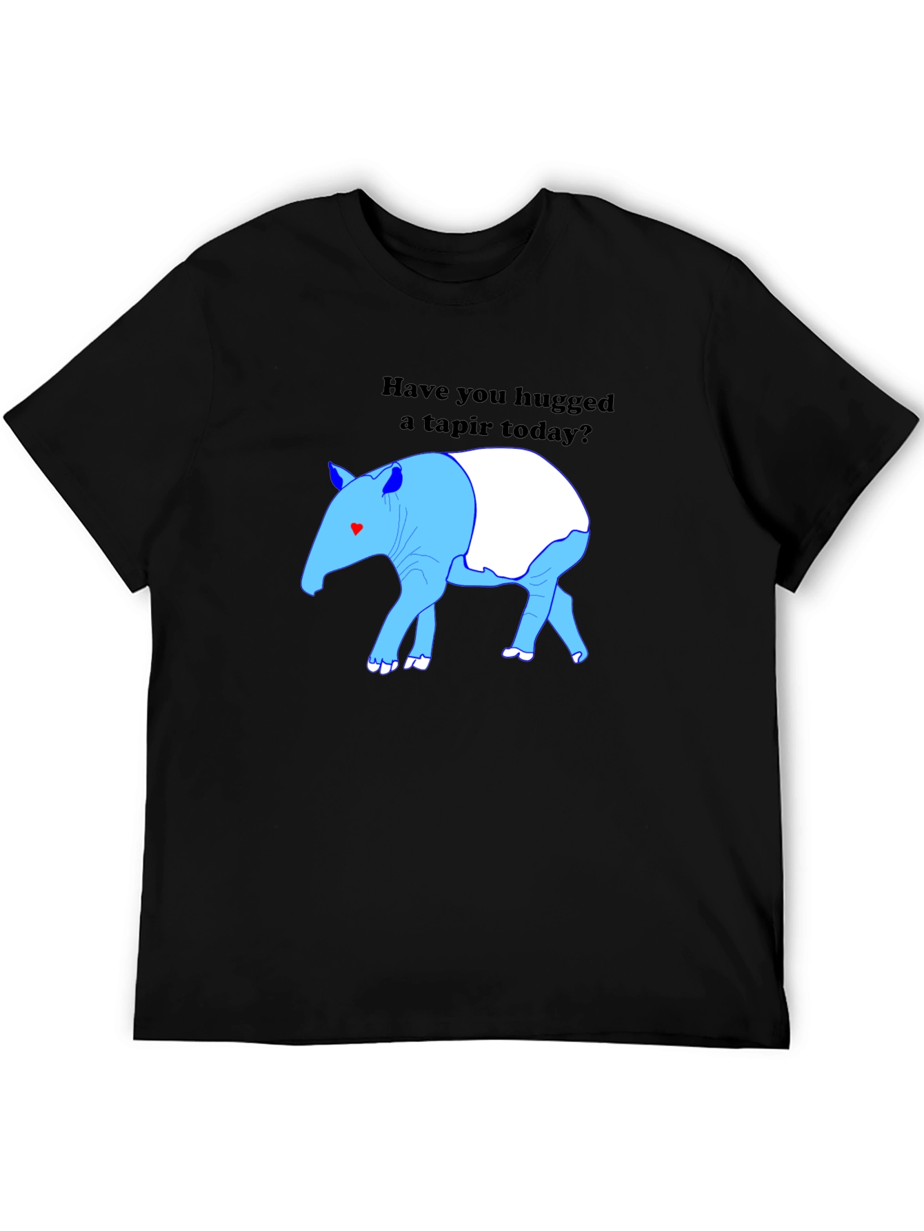 Black Hug a Tapir Today T-Shirt view 5