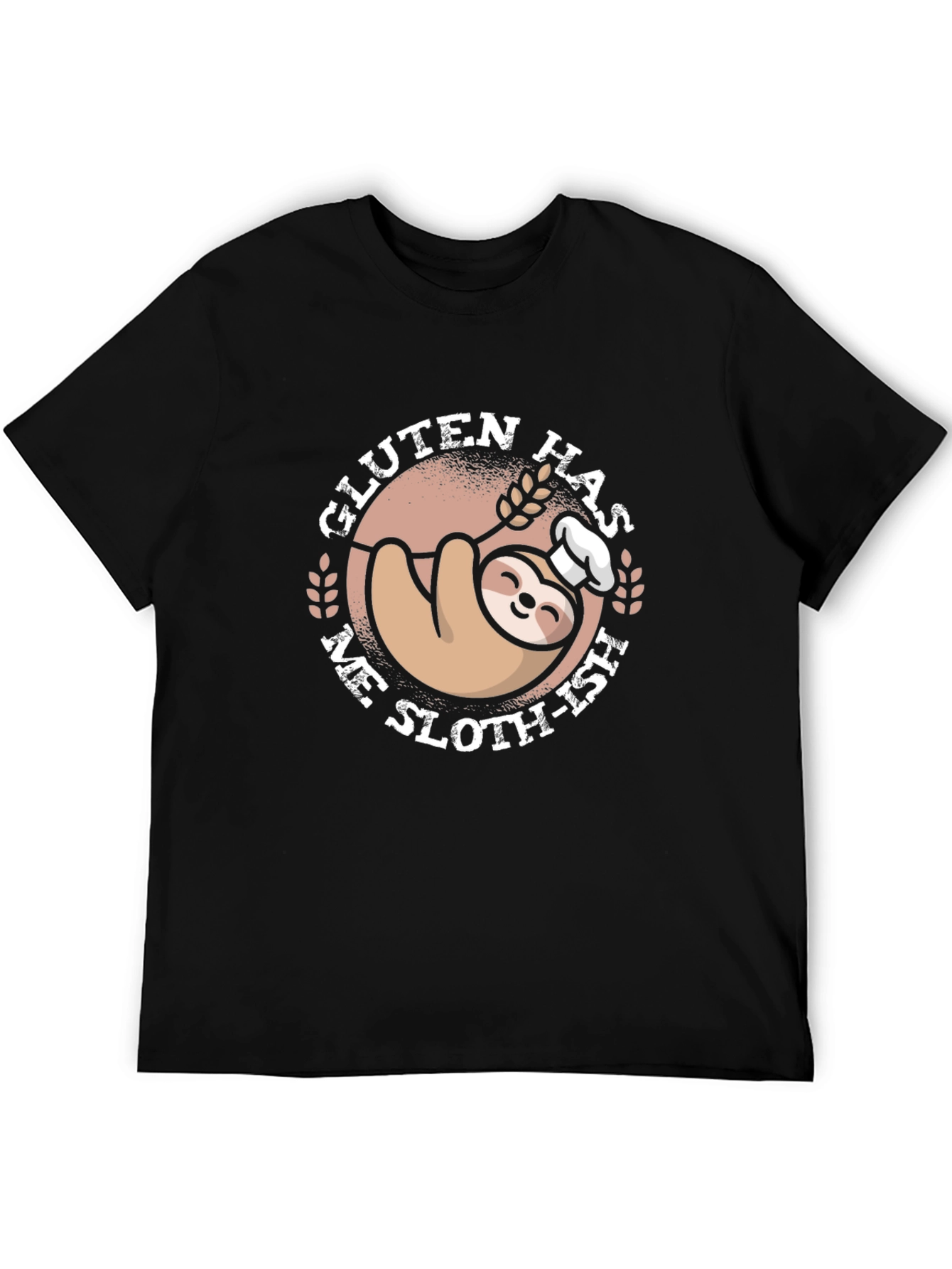 Black Gluten Has Me Sloth-ish T-Shirt Funny Baker Sloth view 5