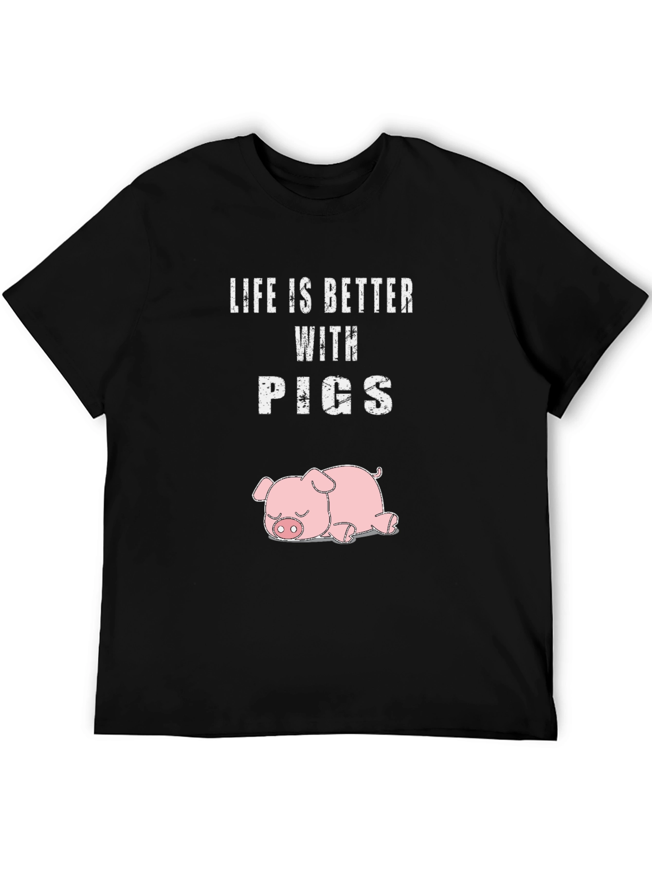 Black Life is Better with Pigs T-Shirt view 5
