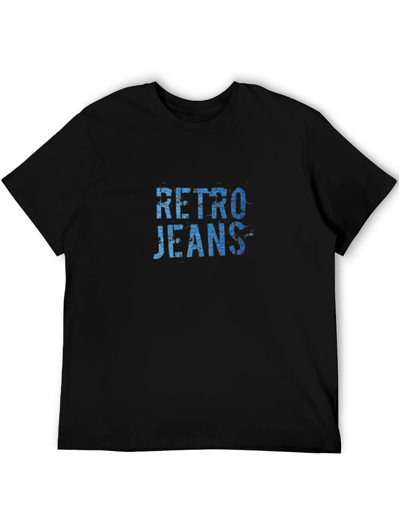 Black Retro Jeans Graphic Tee - Black Cotton Blend view 5