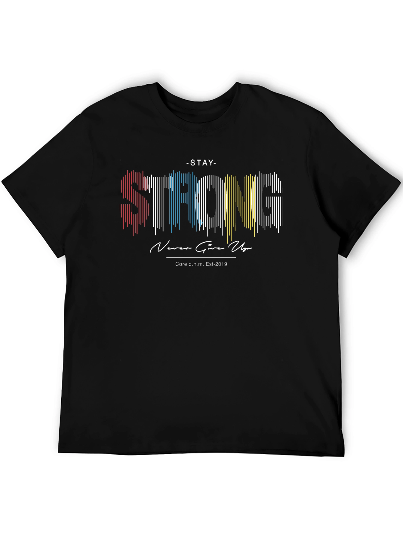 Black Stay Strong Graphic Print Black T-Shirt view 5