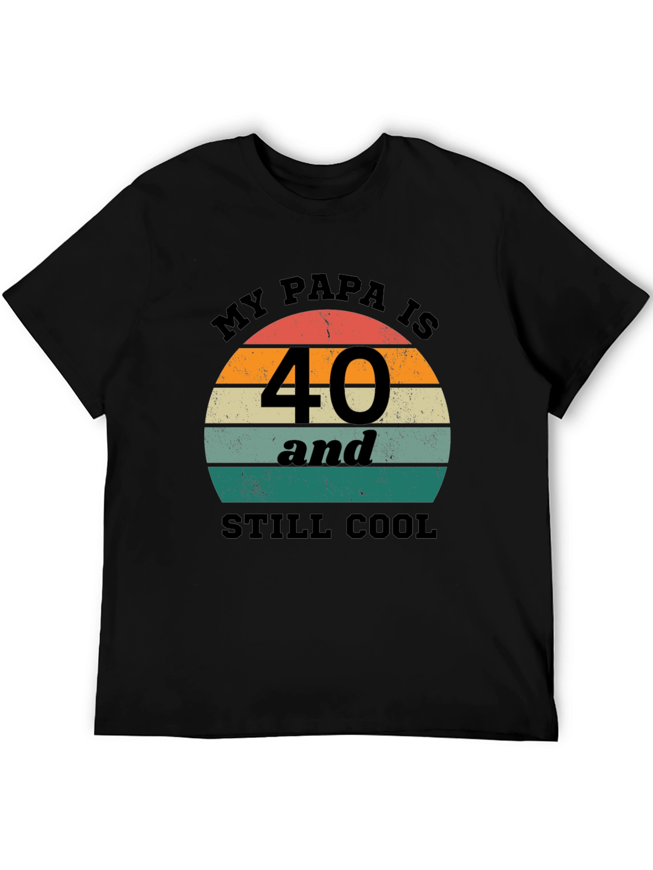 Black Funny "My Papa is 40" Birthday T-Shirt view 5
