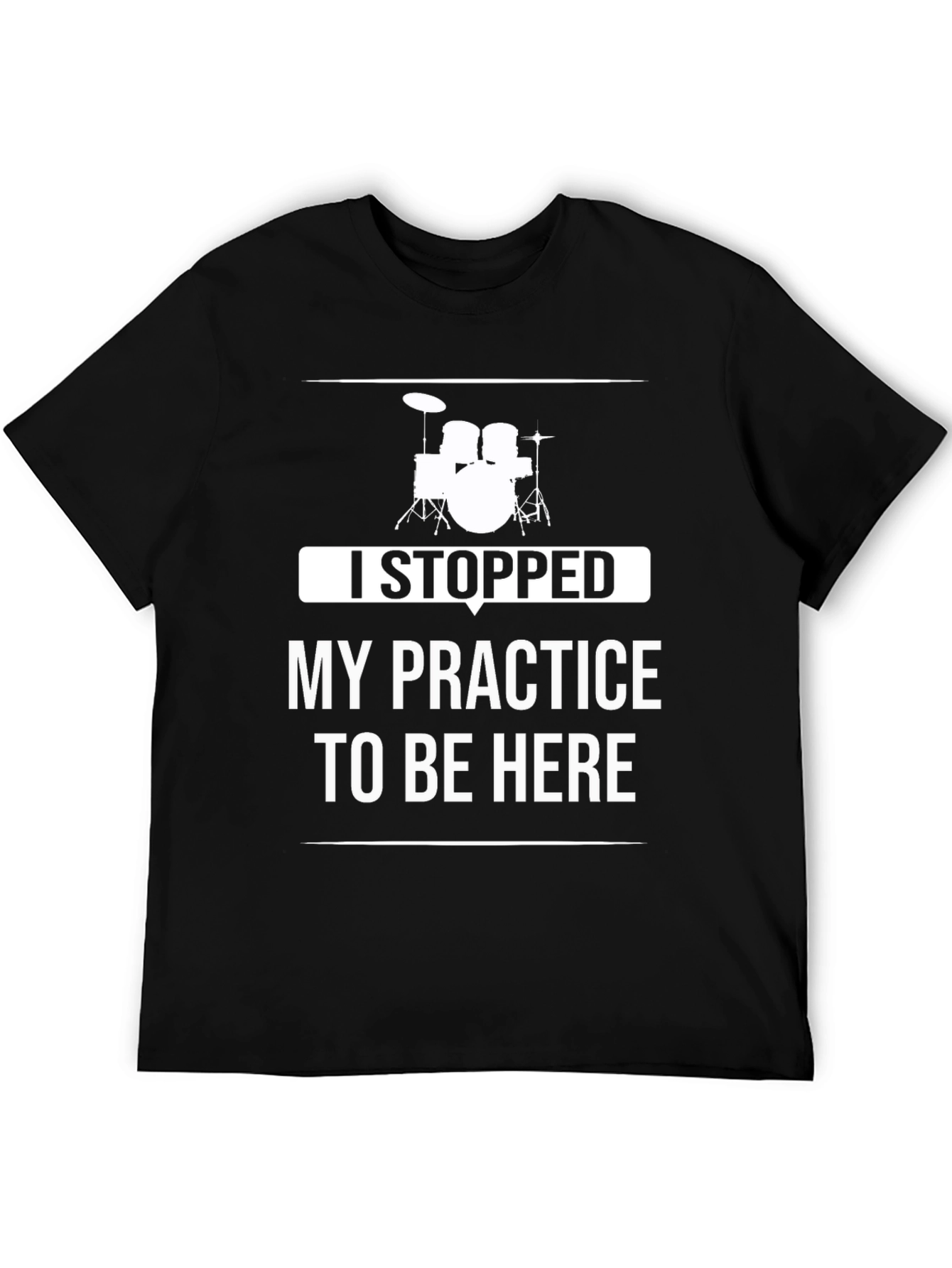 Black Drummer Practice Humor Tee view 5