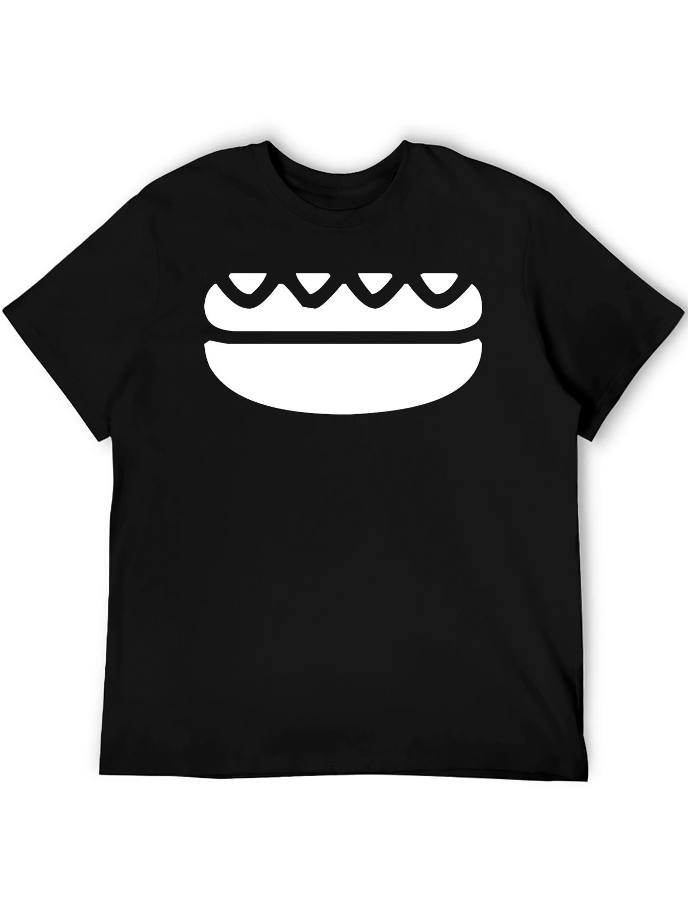 Black Minimalist Burger Graphic Tee - Black Cotton Comfort view 5