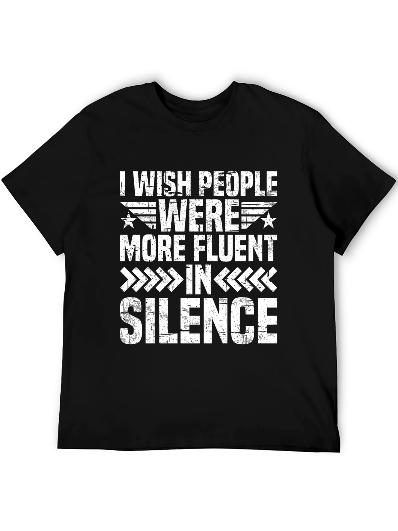 Black Fluent in Silence Graphic Tee - Unisex Humor Shirt view 5