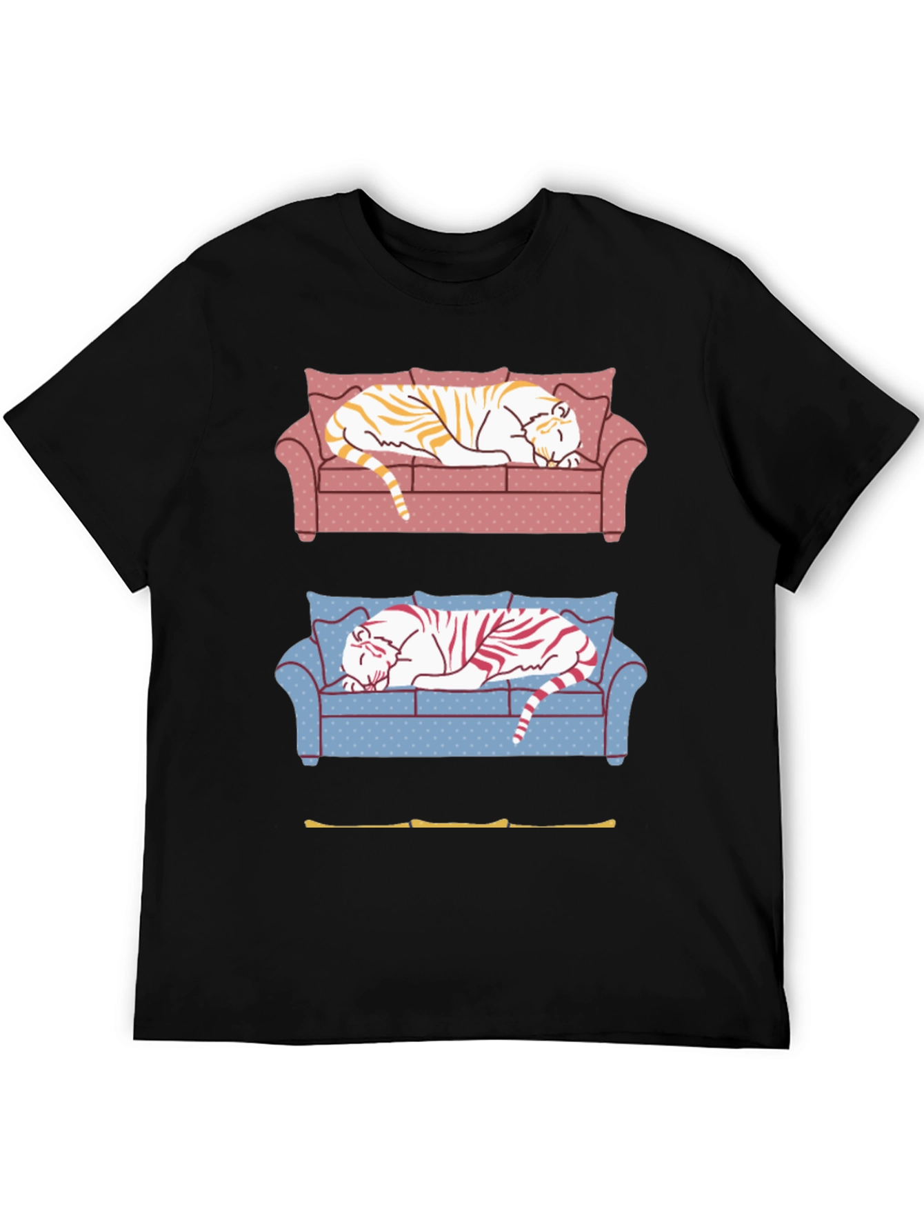 Black Tiger on Couch Graphic T-Shirt view 5