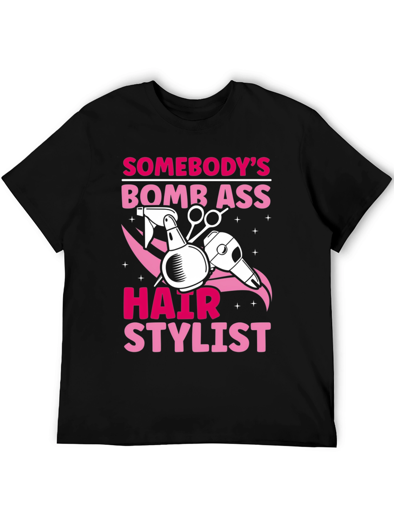 Black Bomb Ass Hair Stylist T-Shirt view 5