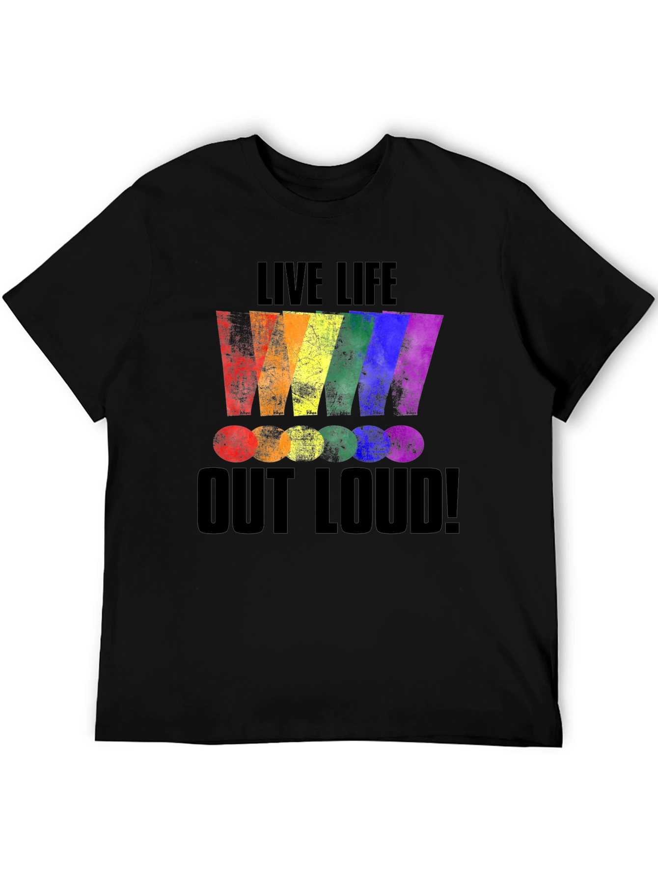 Black Live Life Out Loud Rainbow Graphic T-Shirt view 5