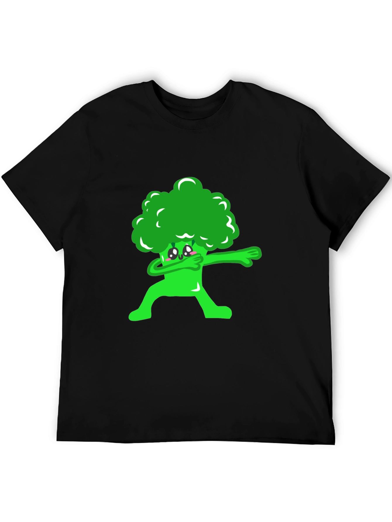 Black Broccoli Dab Graphic Tee - Fun Foodie Shirt view 5