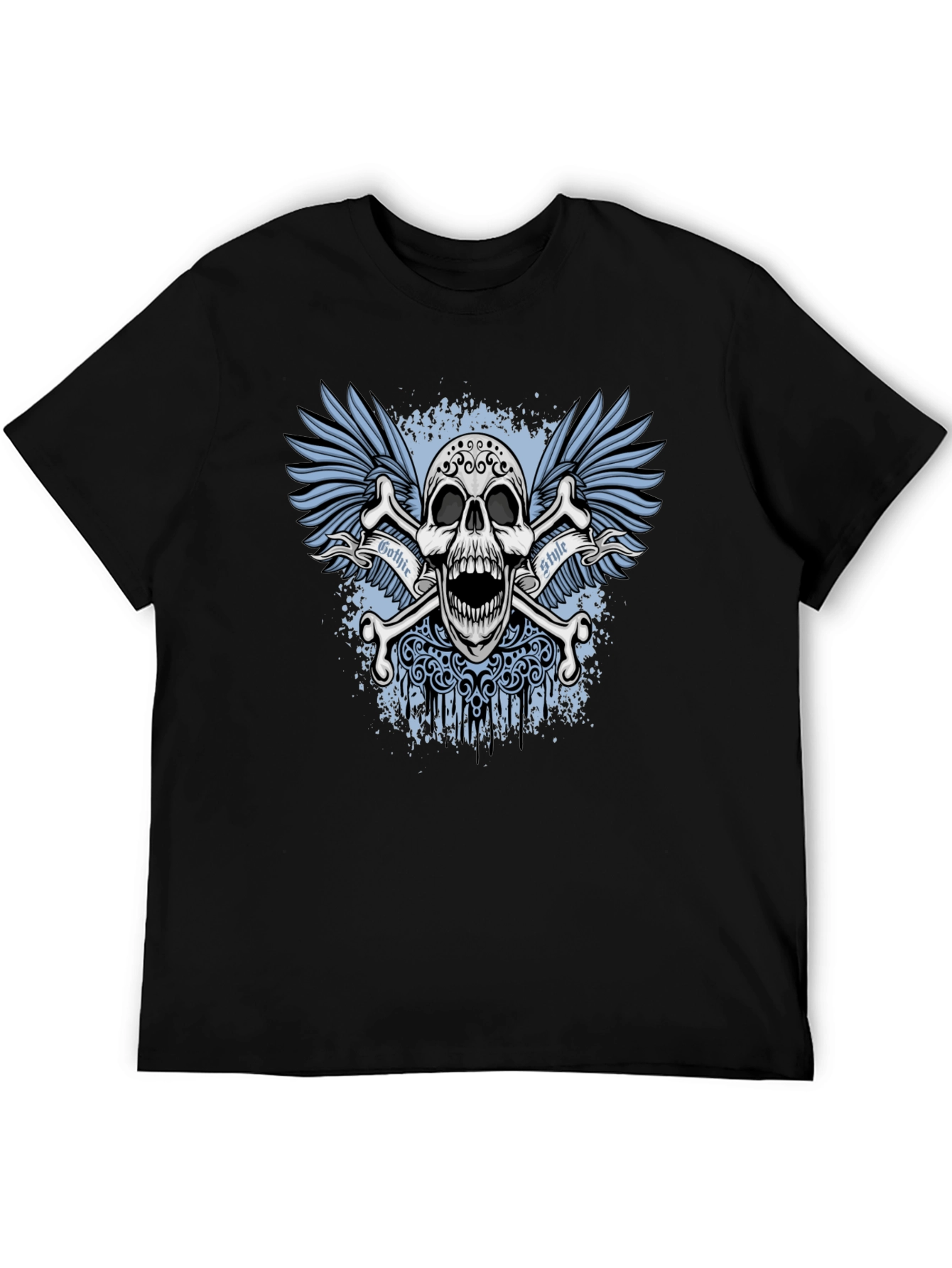 Black Gothic Skull T-Shirt view 5