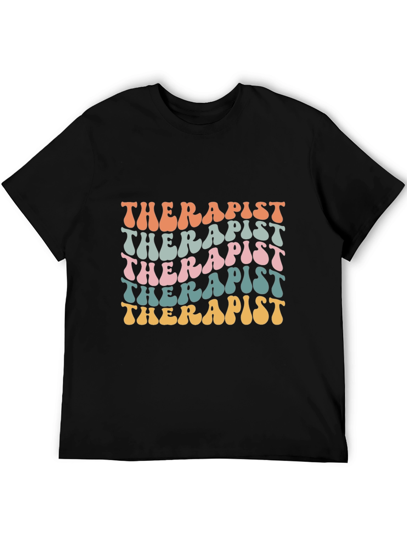 Black Therapist Retro Style T-Shirt view 5