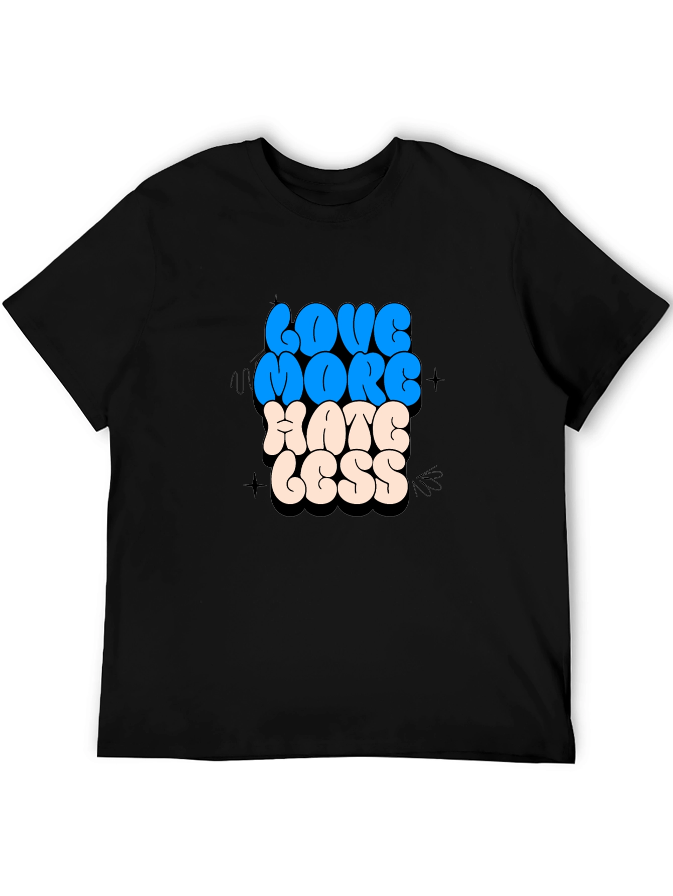Black Love More Hate Less Graphic Tee view 5