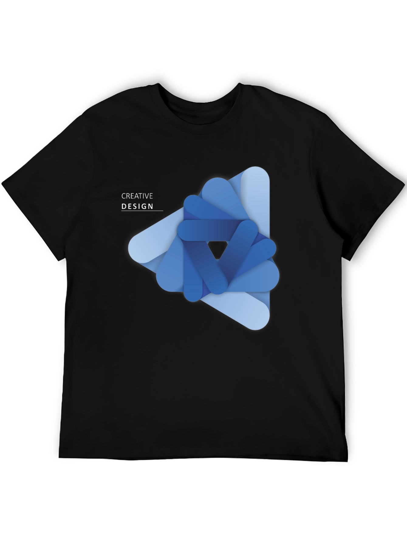 Black Creative Design Black T-Shirt view 5