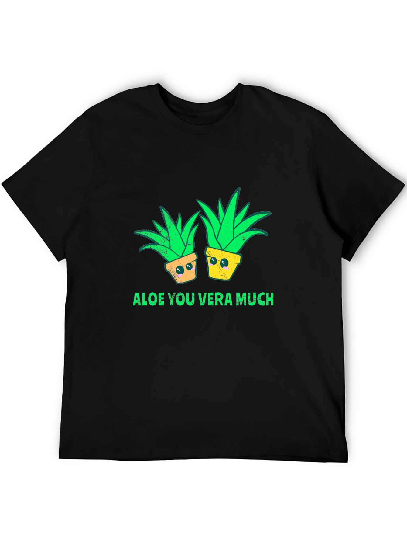 Black Aloe You Vera Much T-Shirt - Black Plant Pun Tee view 5