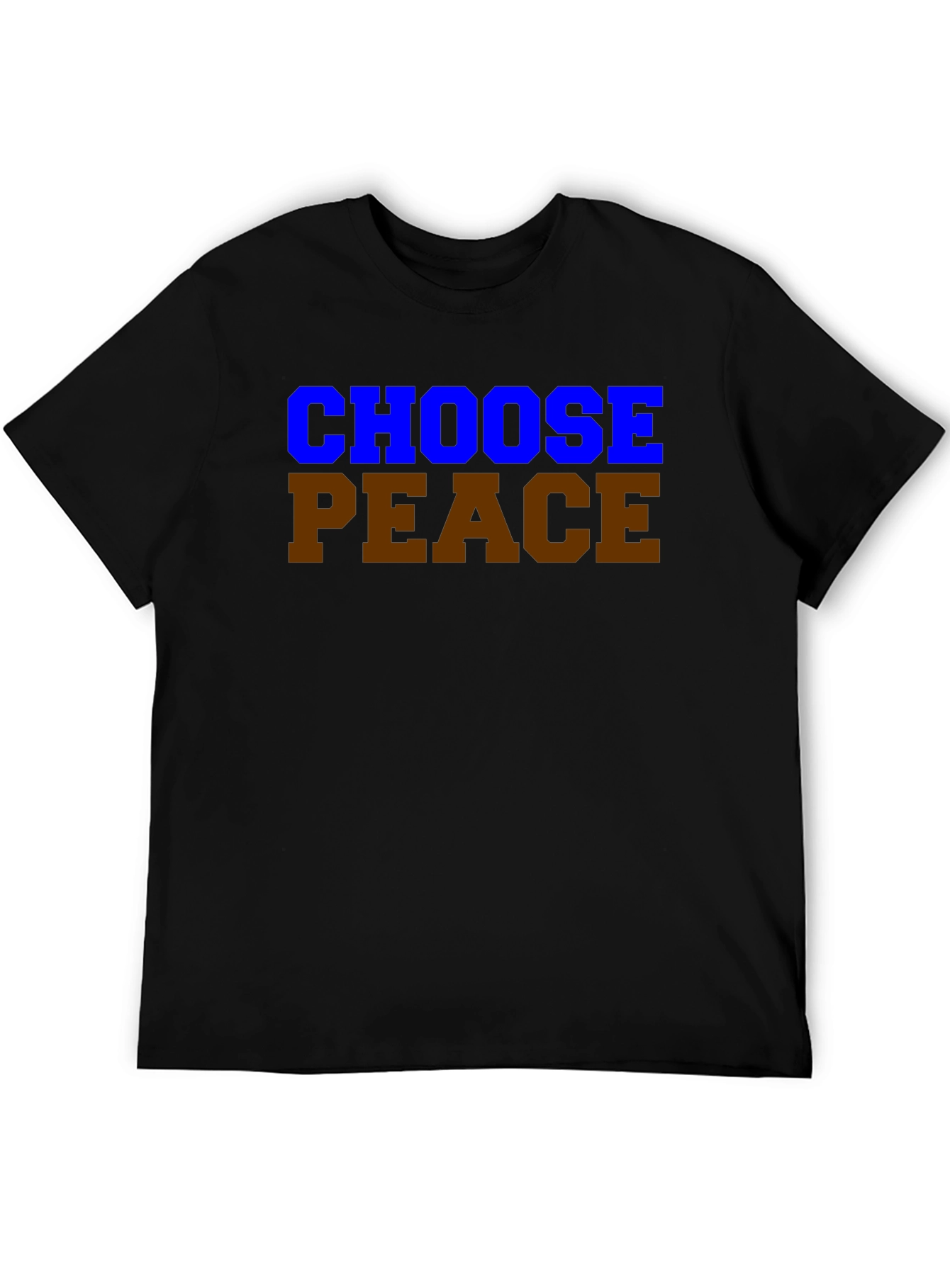 Black Choose Peace Graphic T-Shirt - Black Casual Tee view 5