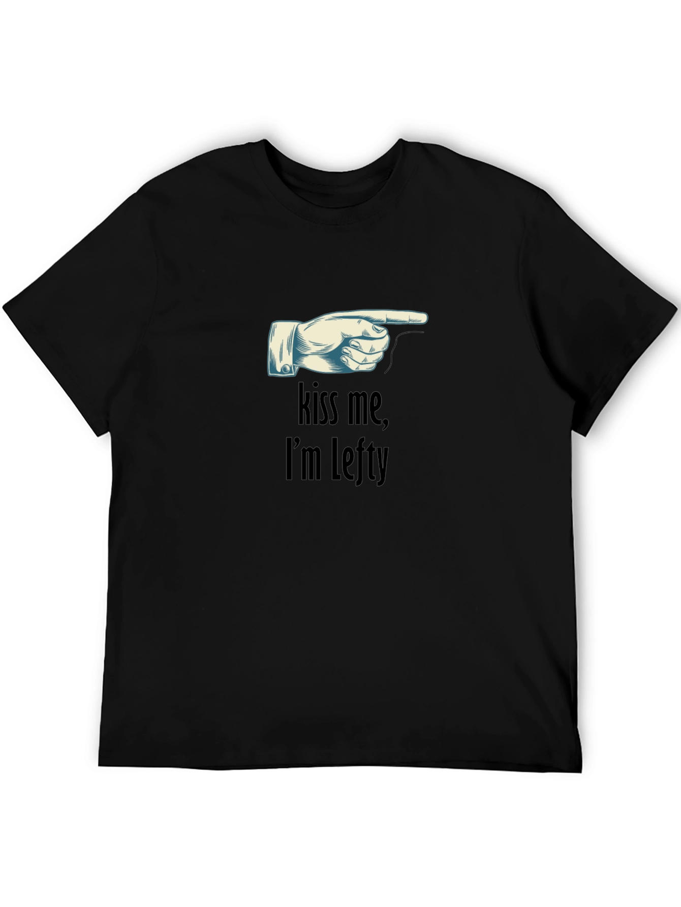 Black Kiss Me, I'm Lefty Graphic Tee view 5