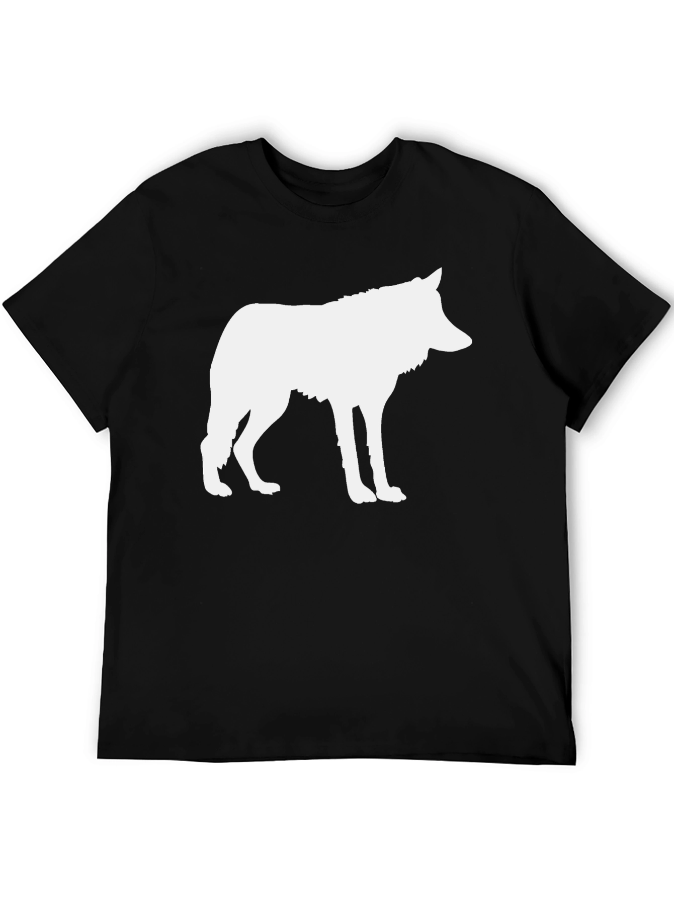Black Wolf Silhouette Black T-Shirt - Cool Graphic Tee view 5