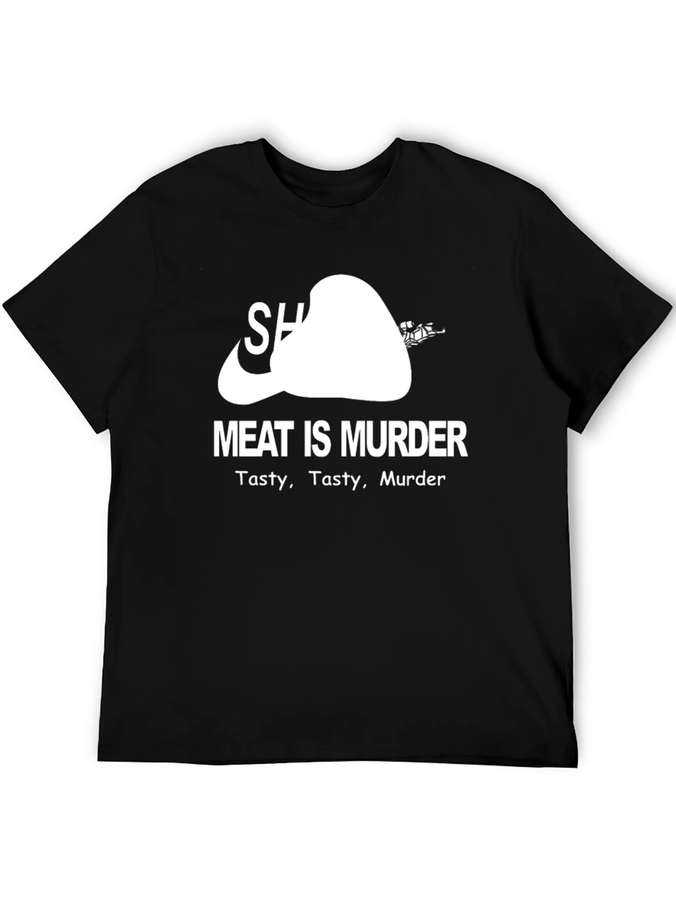 Black Meat is Murder T-Shirt - Funny Vegetarian Tee view 5
