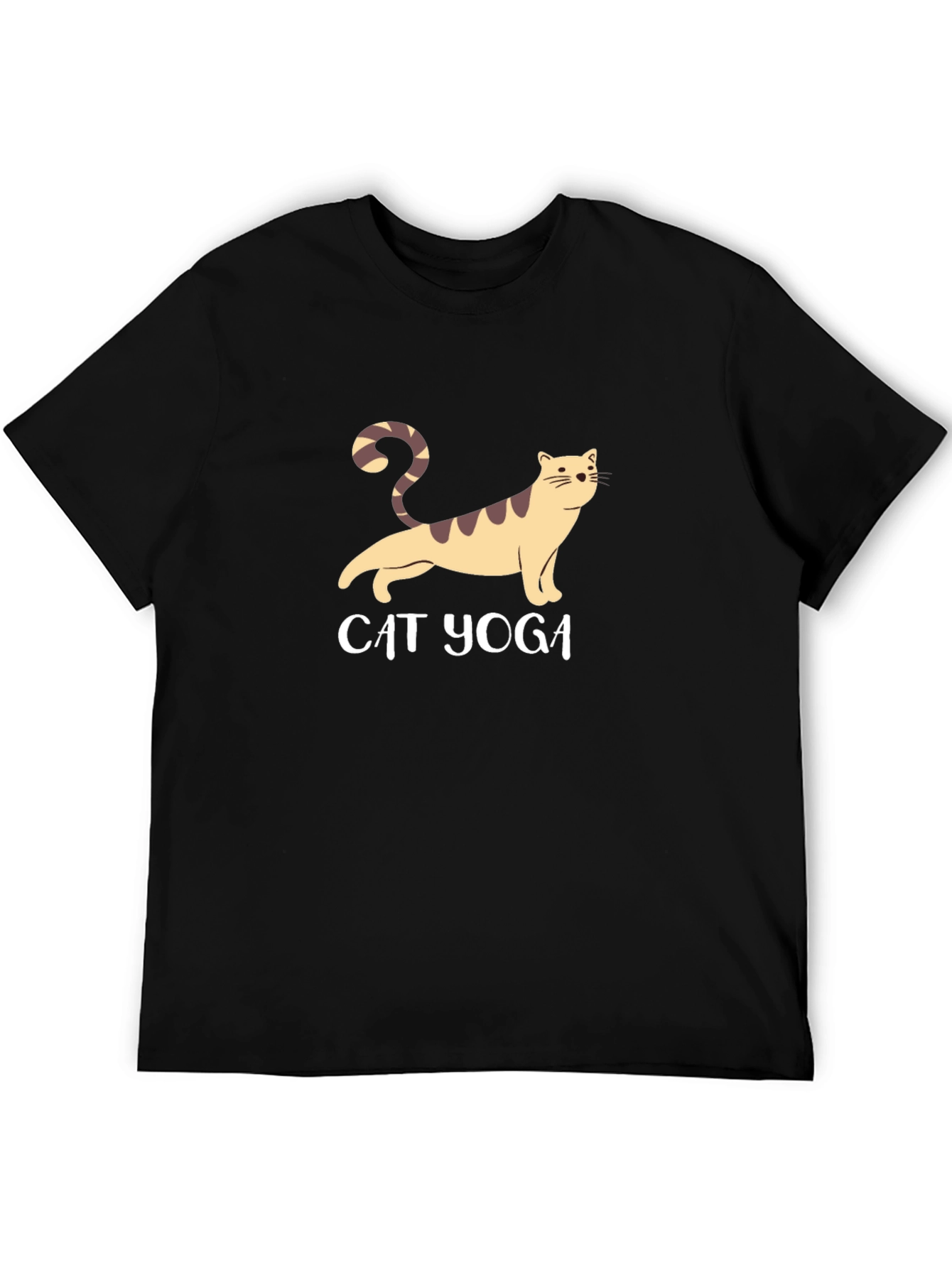 Black Cat Yoga Graphic T-Shirt - Unisex Black Tee view 5