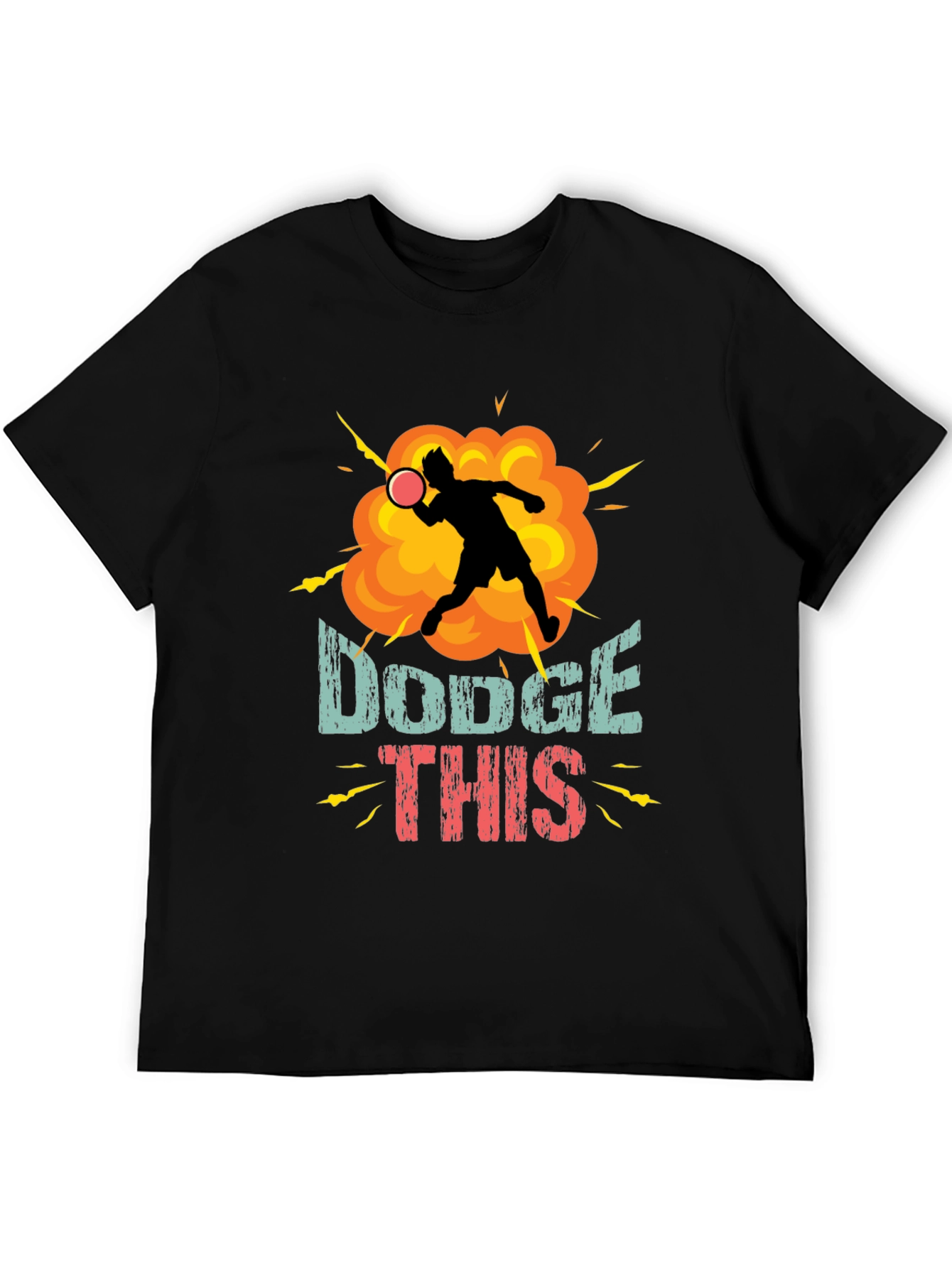 Black Dodge This T-Shirt - Funny Dodgeball Tee view 5