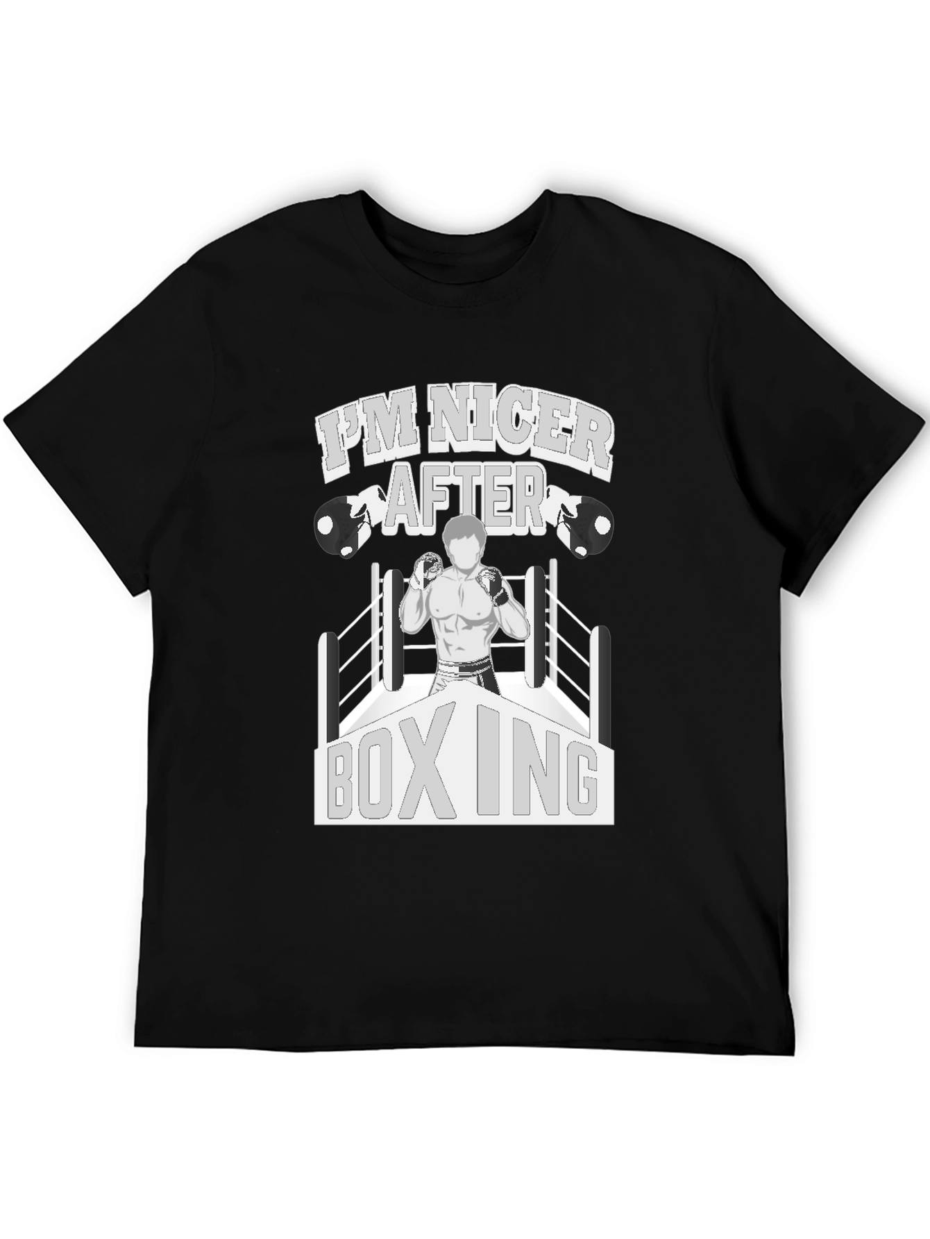 Black I'm Nicer After Boxing Graphic T-Shirt view 5