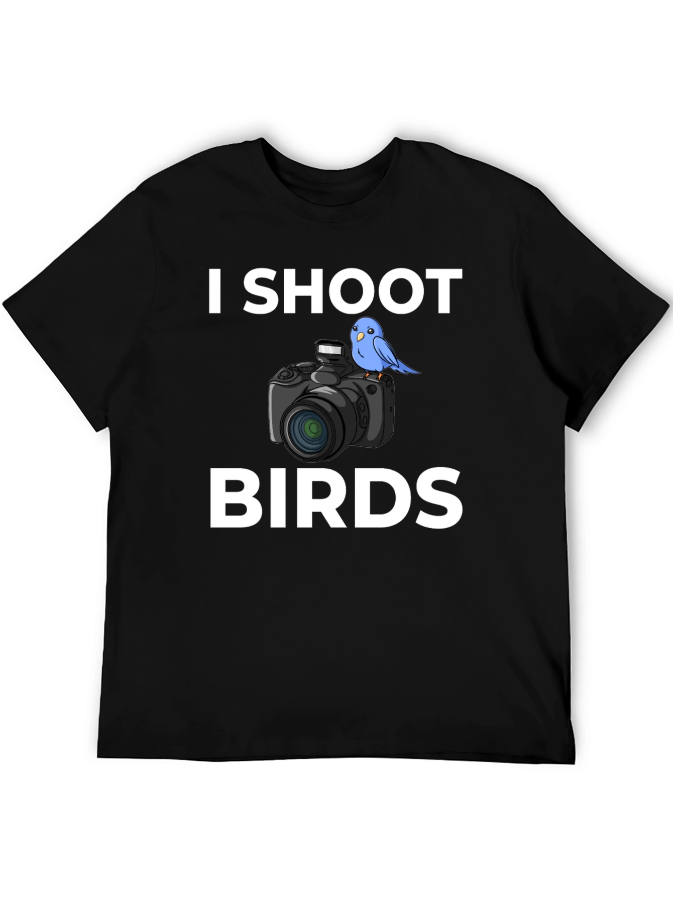 Black I Shoot Birds Graphic T-Shirt view 5