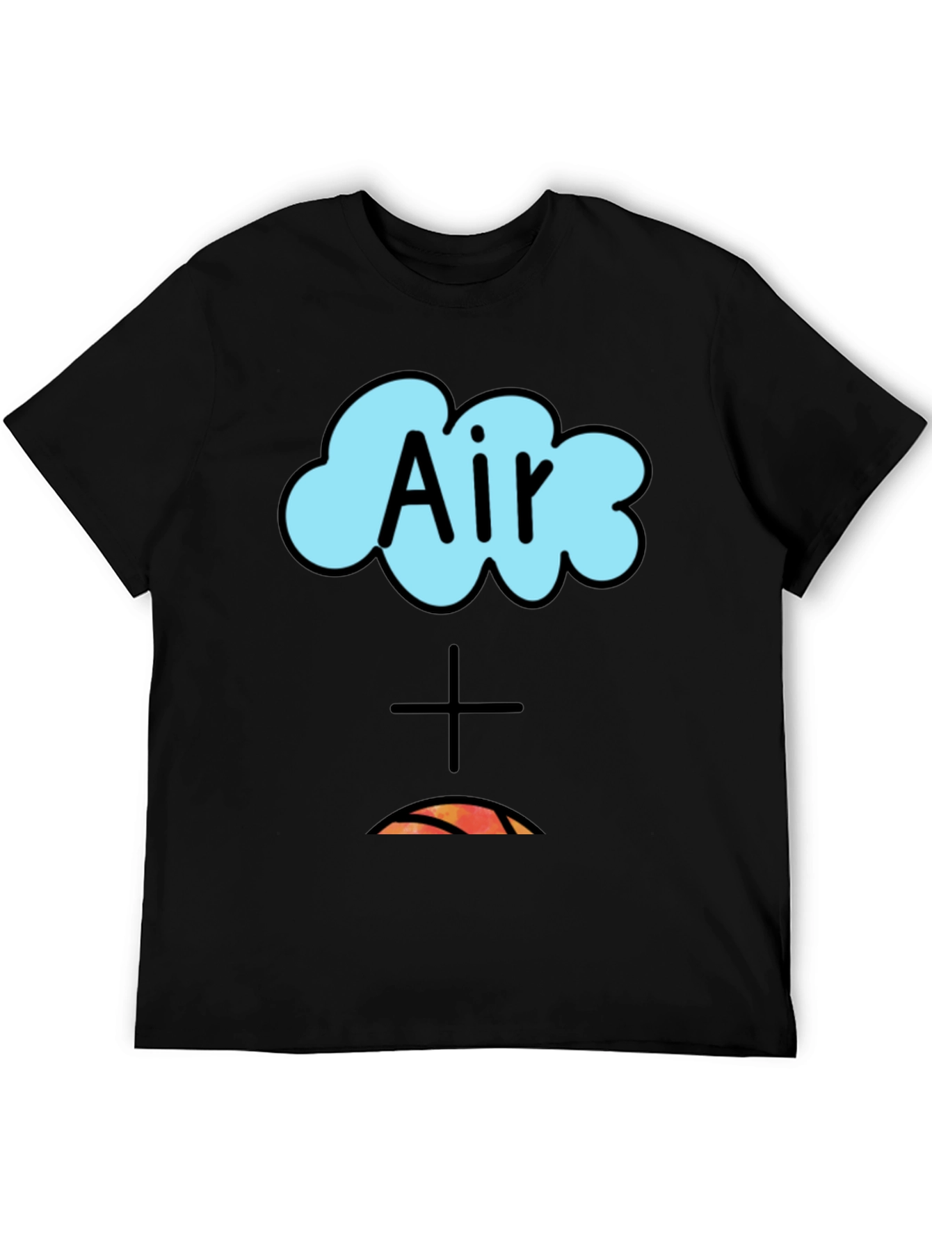Black Air Plus Fire Graphic Tee - Black Cotton T-Shirt view 5