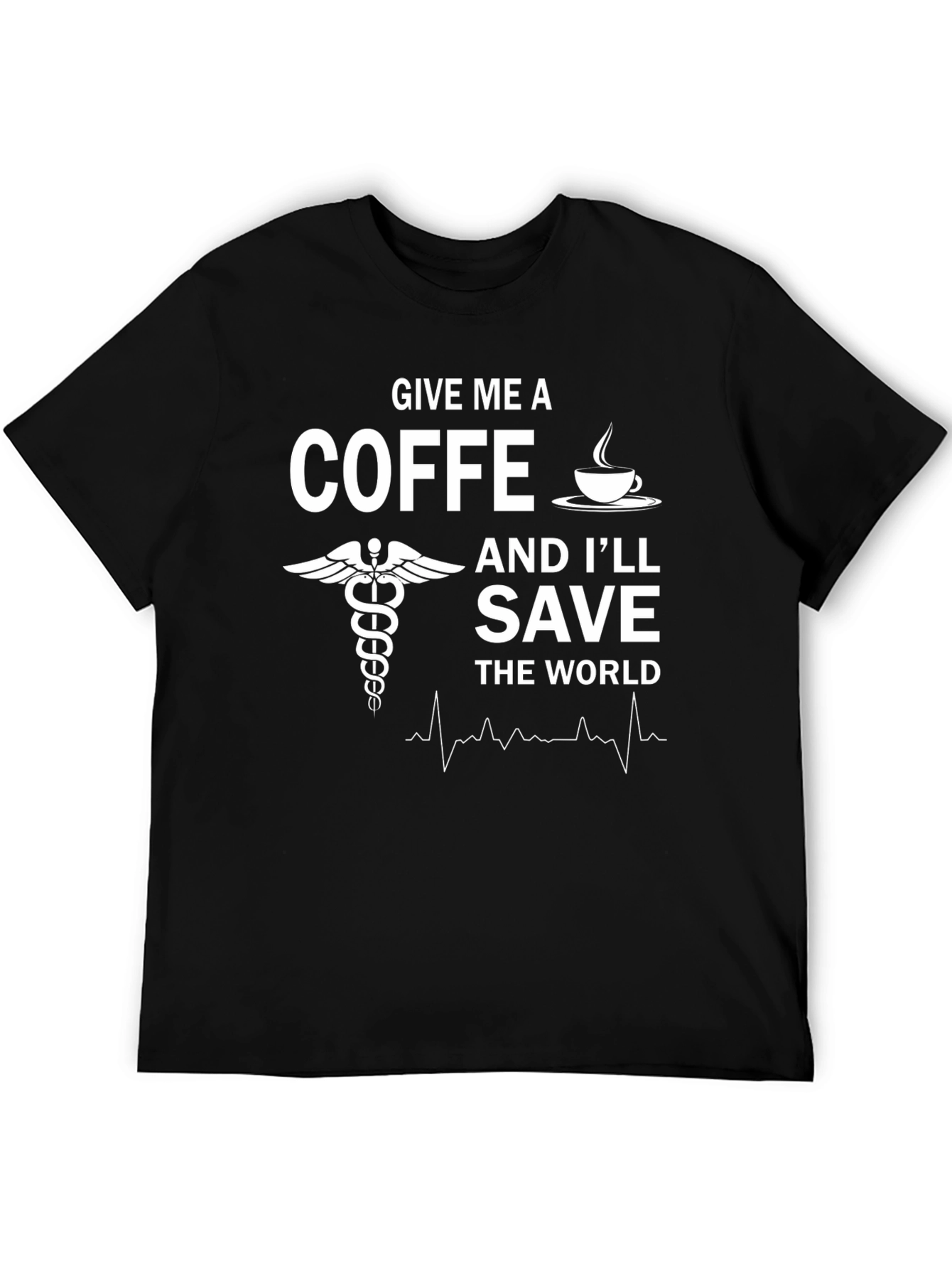 Black Give Me Coffee Save the World T-Shirt view 5