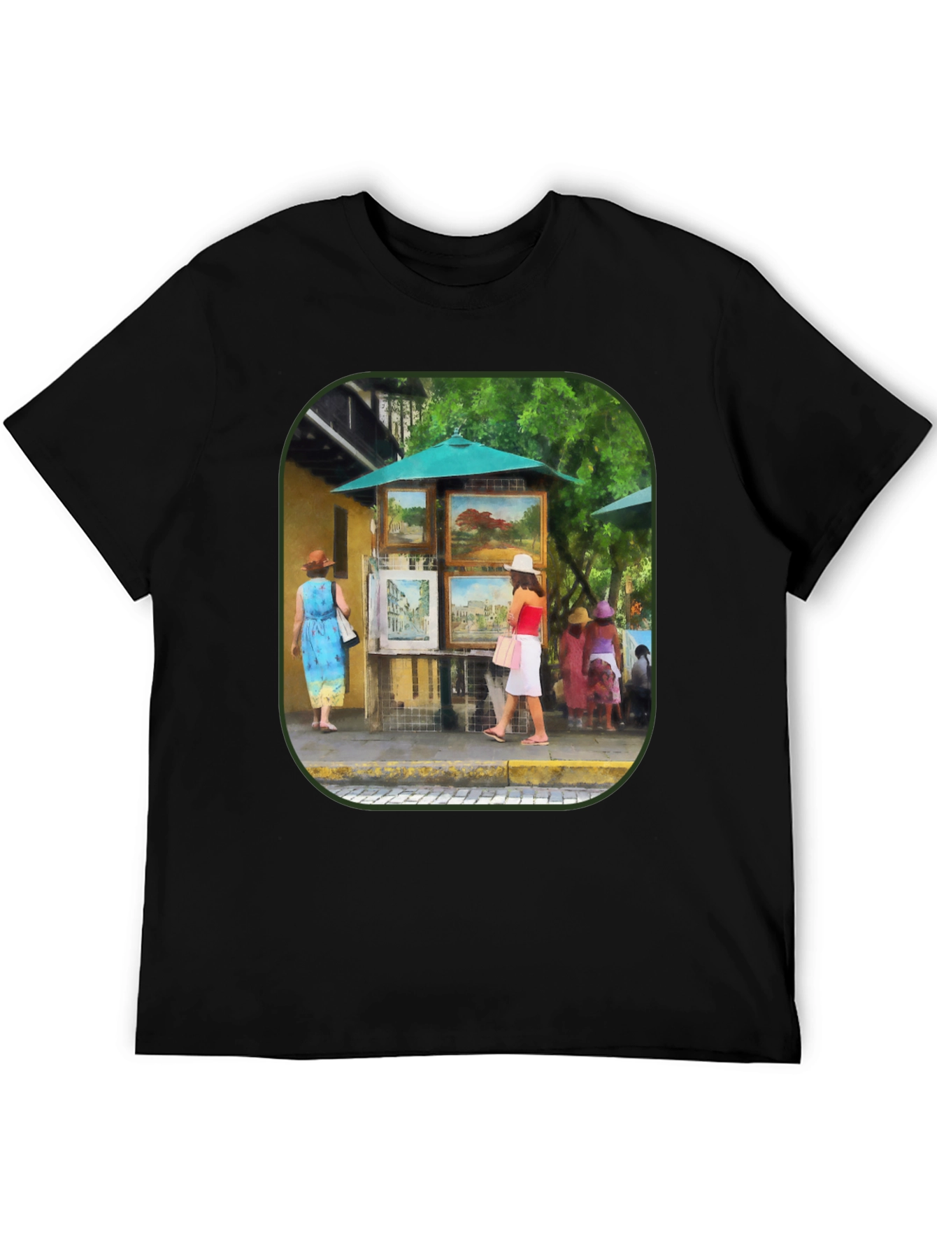 Black Art Gallery T-Shirt - Black, Unique Design view 5