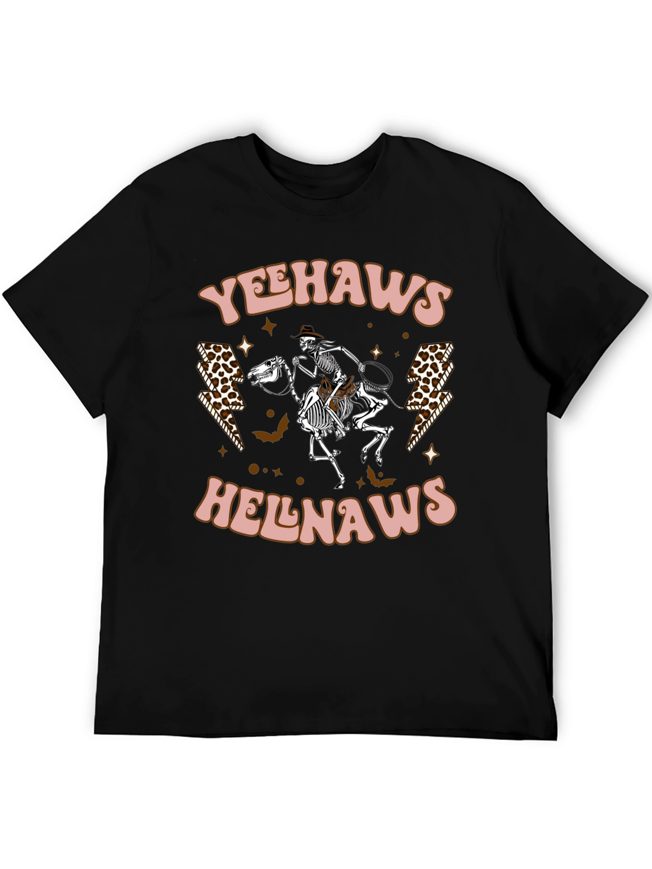 Black Yeehaws Helnaws Skeleton Cowboy Graphic Tee view 5