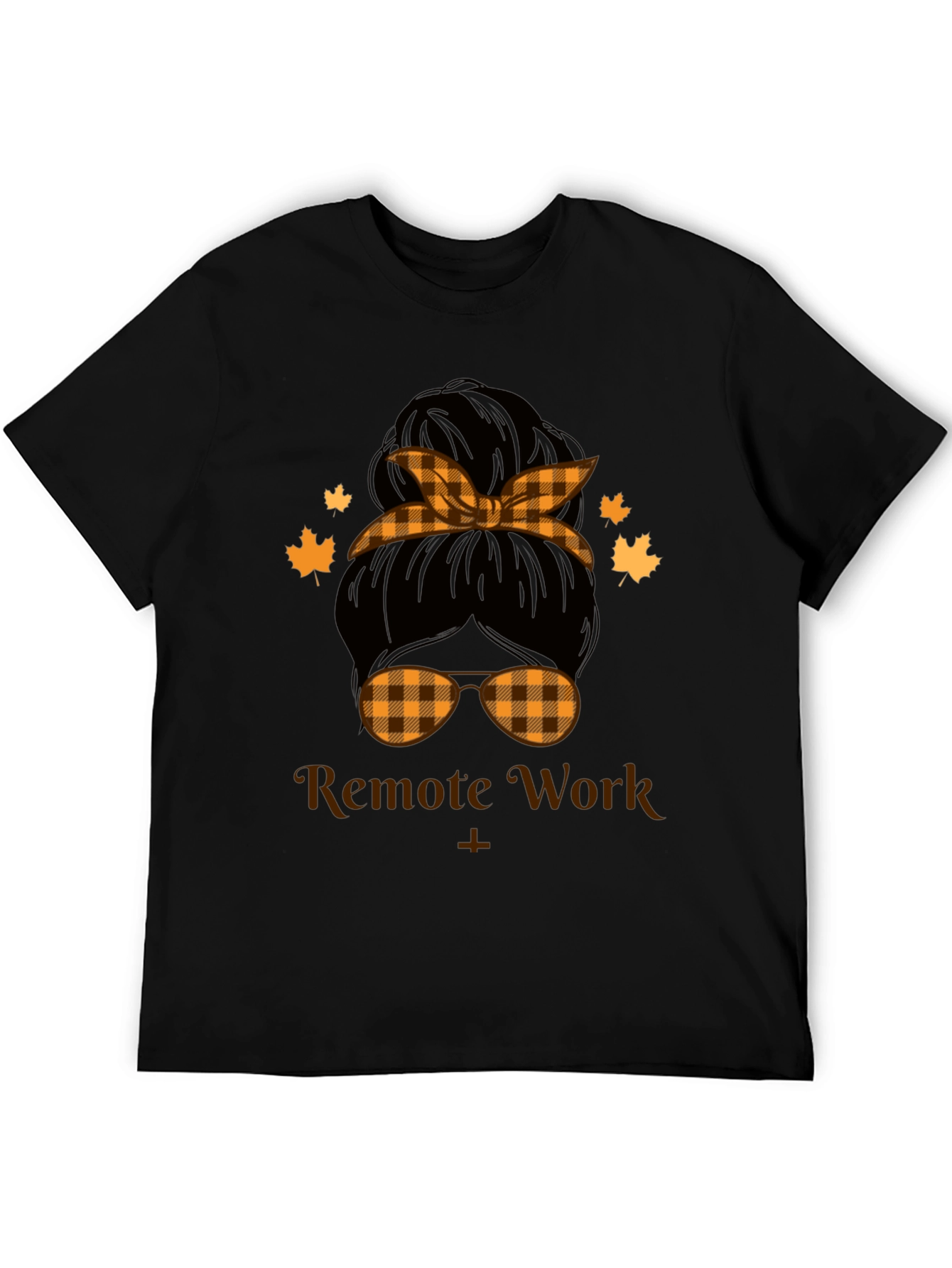 Remote Work Messy Bun T-Shirt - 5