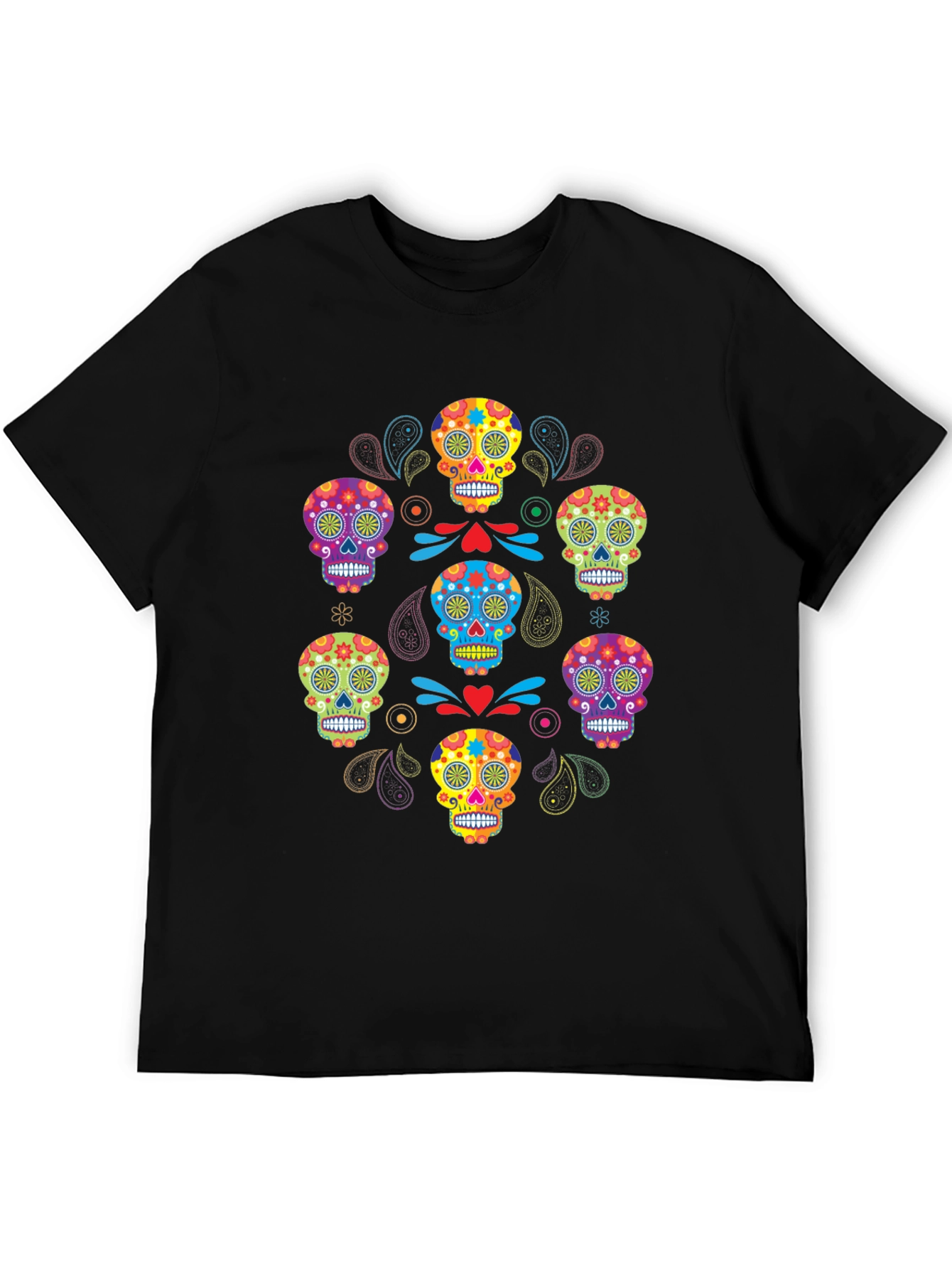 Black Sugar Skull T-Shirt - Day of the Dead view 5