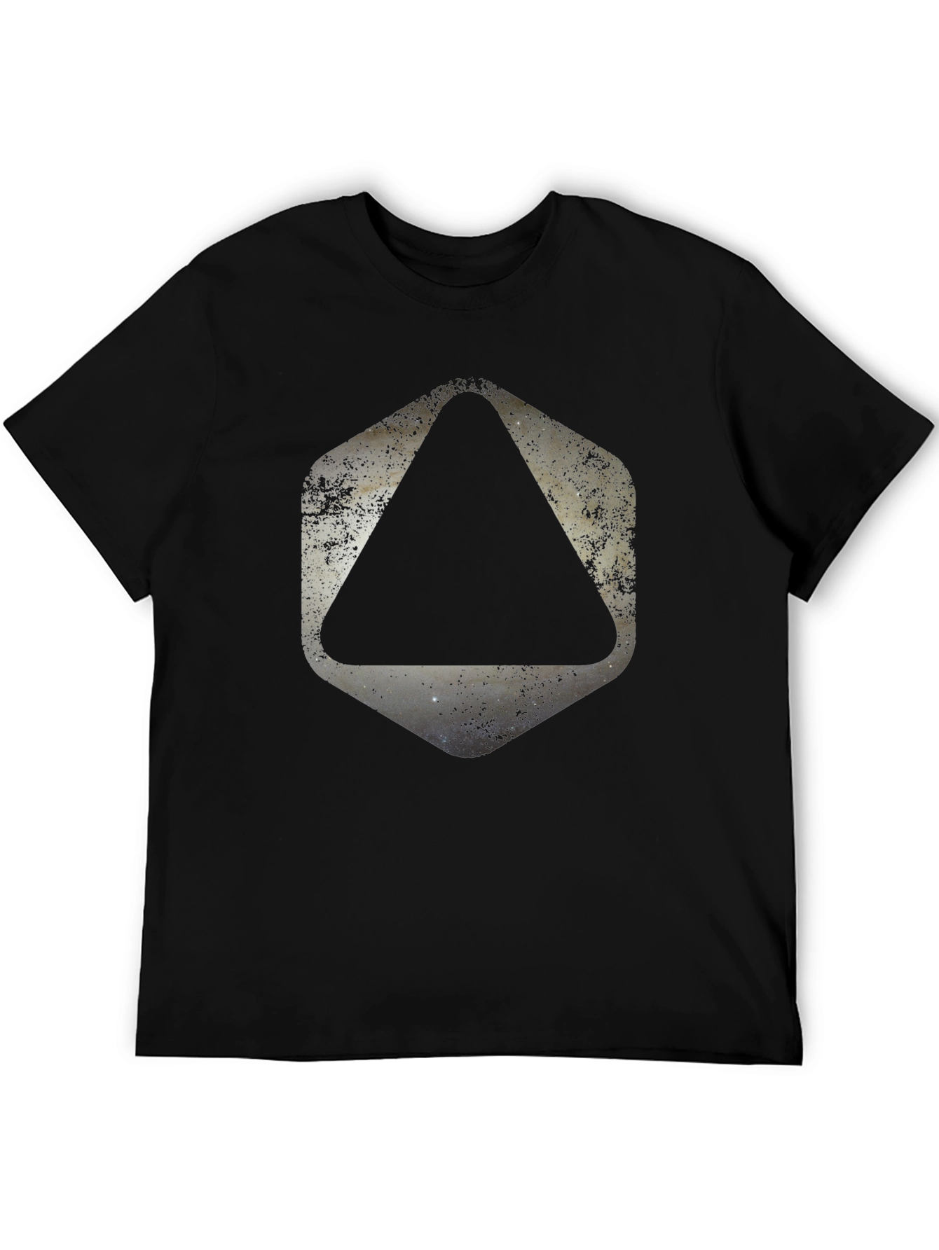 Black Geometric Graphic Print Black T-Shirt view 5