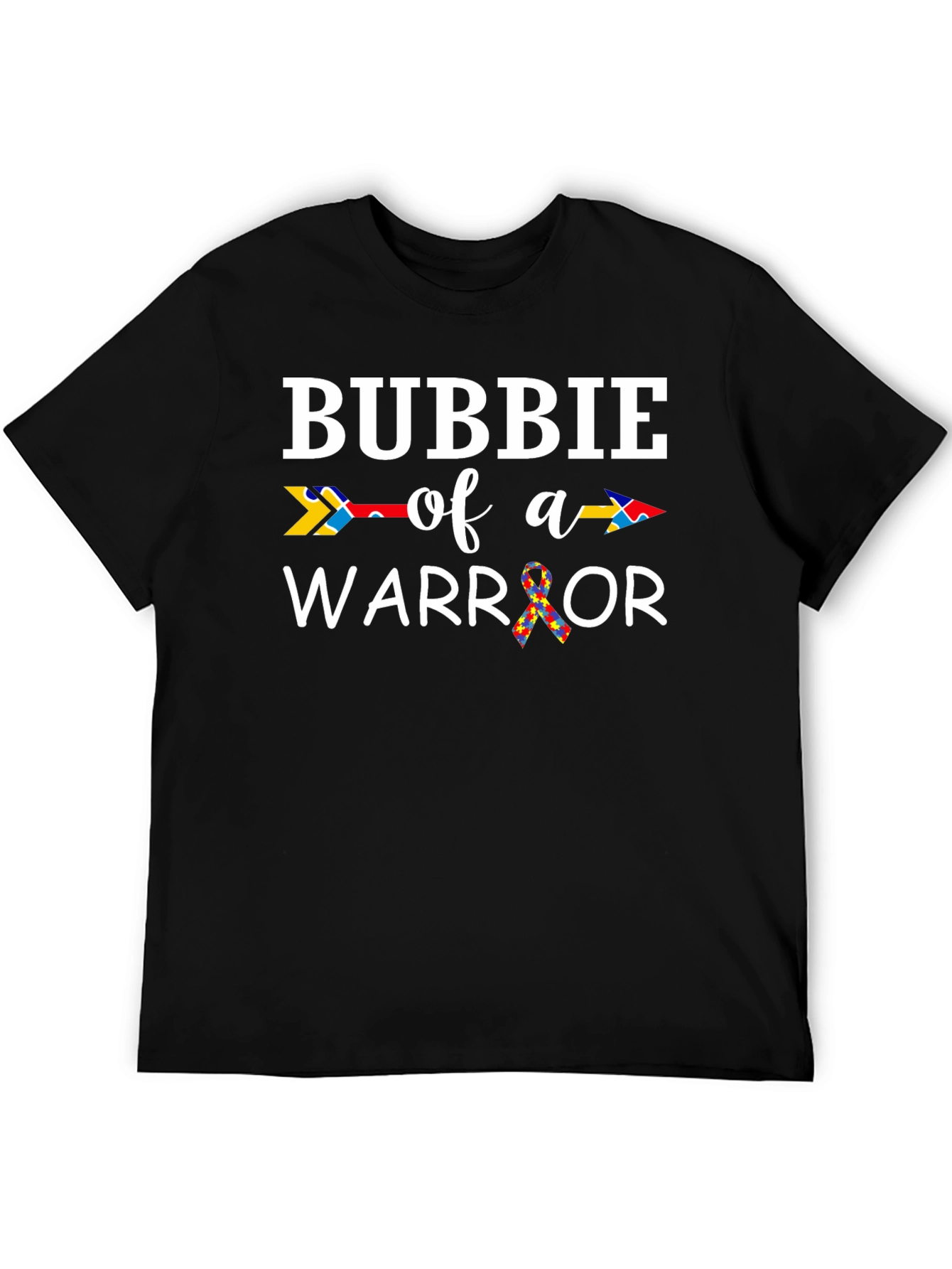 Black Bubbie of a Warrior Autism Awareness T-Shirt view 5