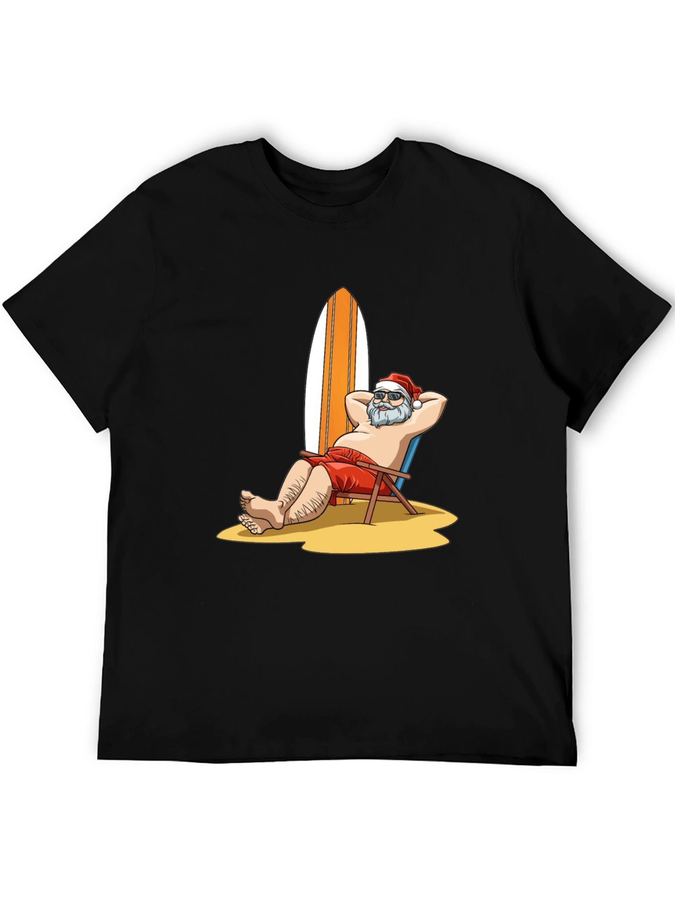 Black Santa on Vacation Graphic T-Shirt view 5