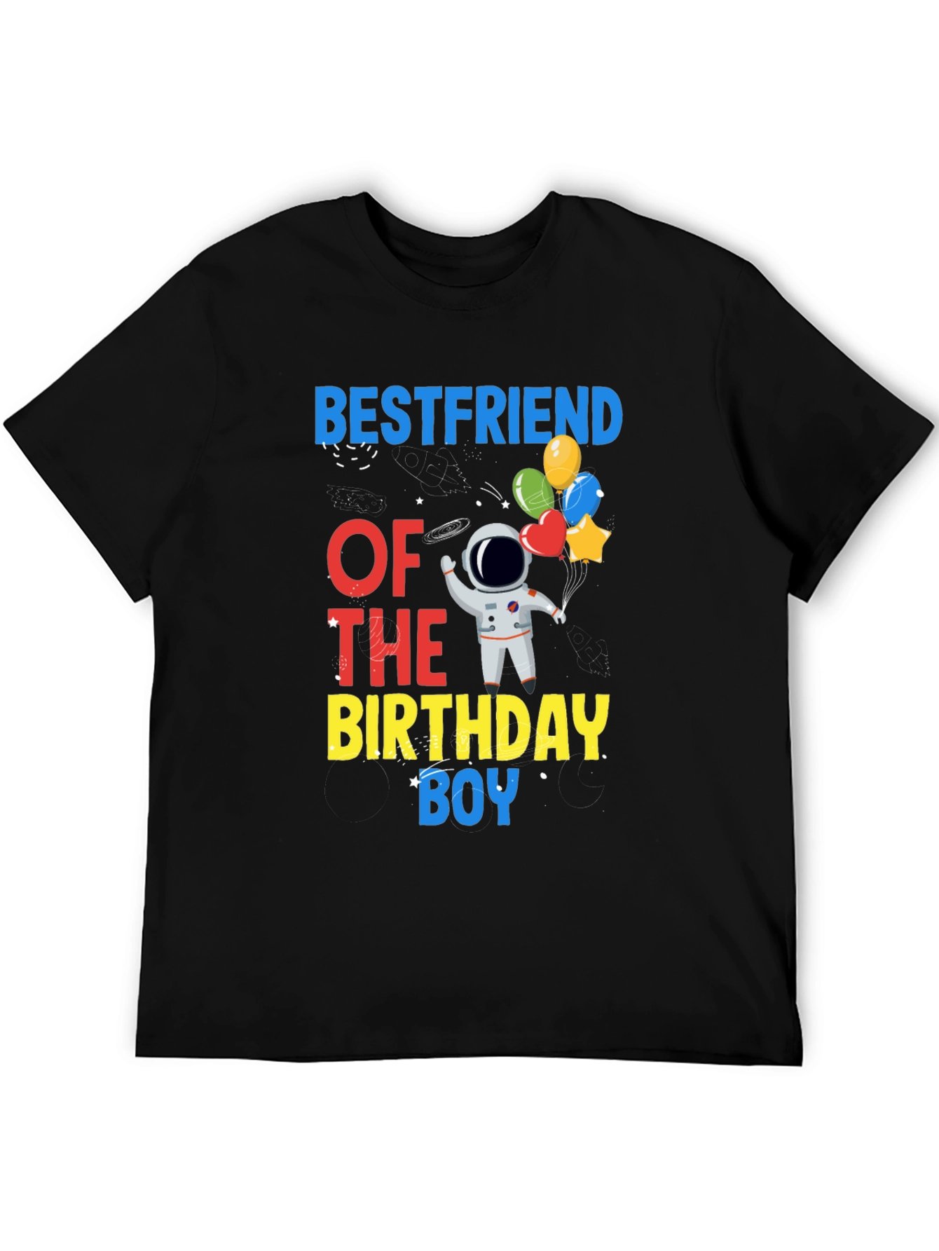 Black Bestfriend of the Birthday Boy T-Shirt view 5
