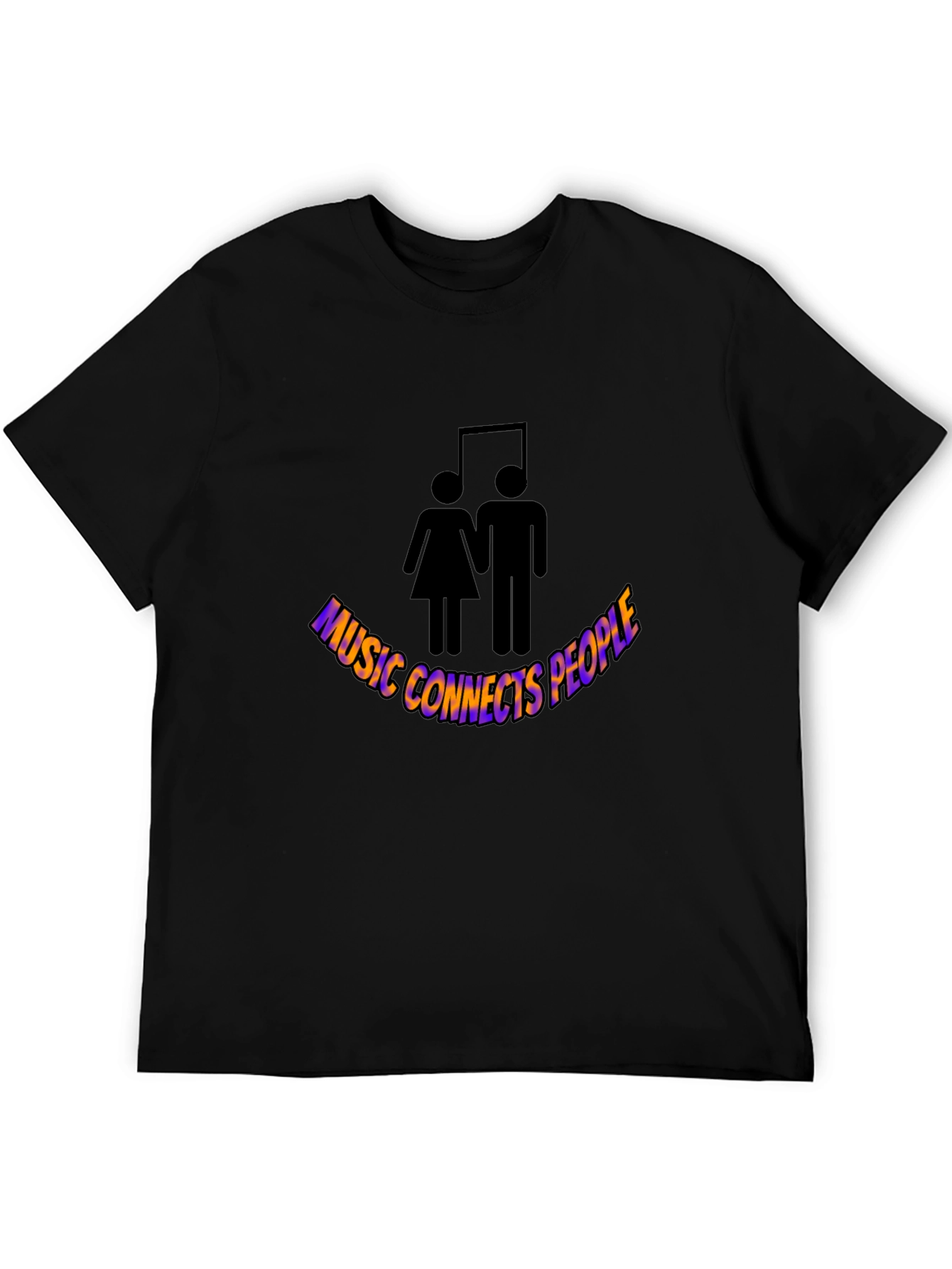 Black Music Connects People Black Graphic Tee view 5