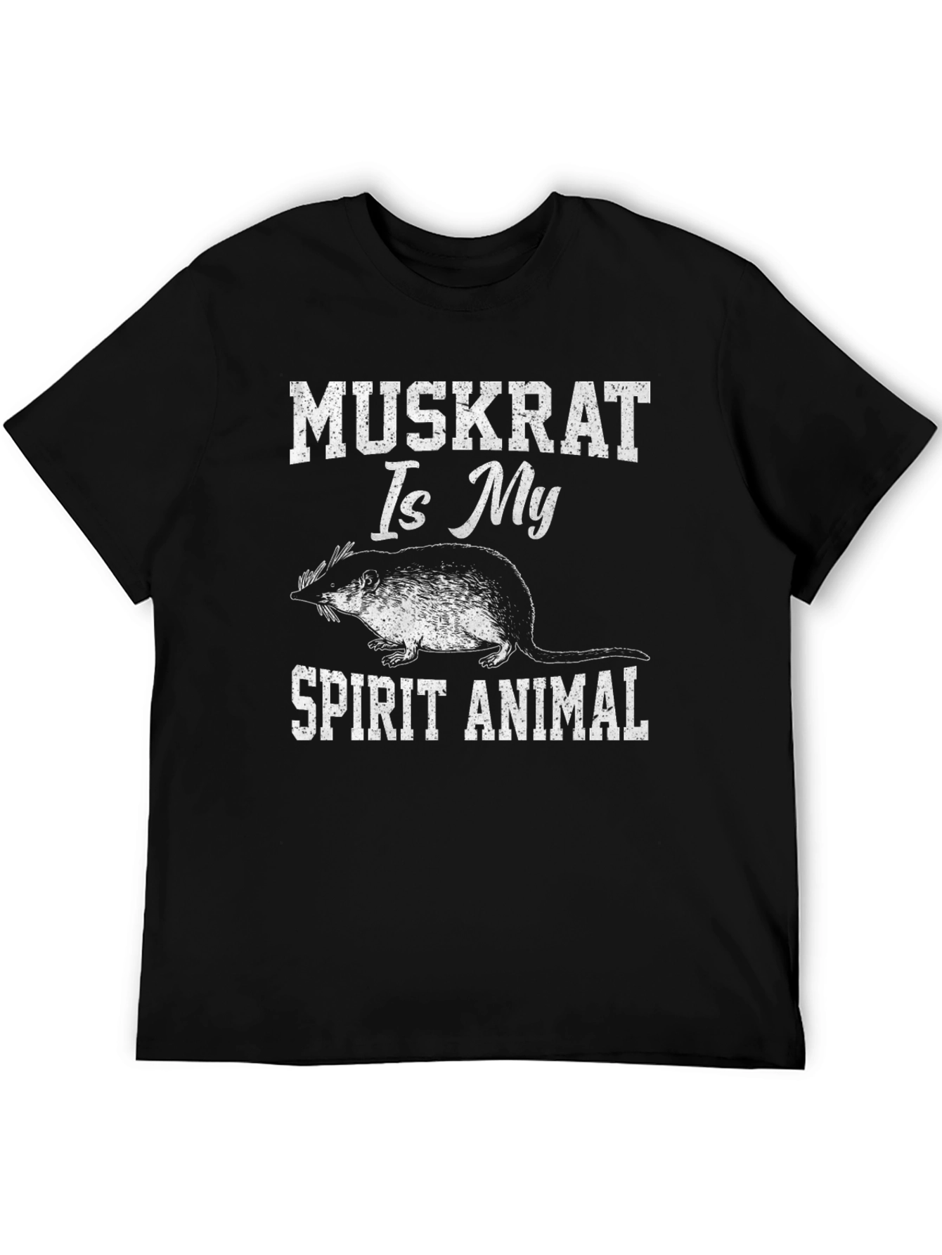 Black Muskrat Spirit Animal T-Shirt - Black Graphic Tee view 5