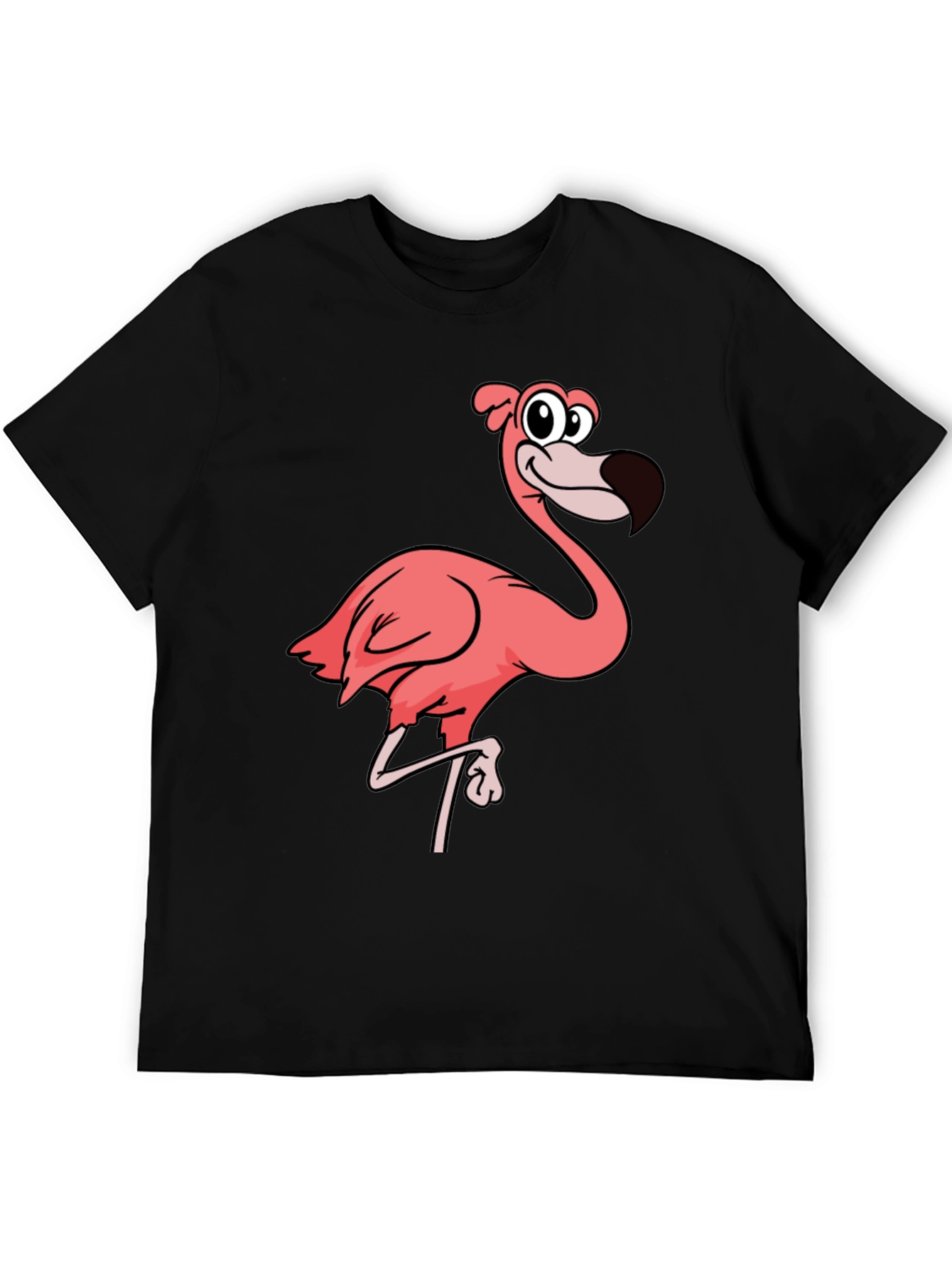 Black Flamingo Graphic Tee - Black Cotton T-Shirt view 5